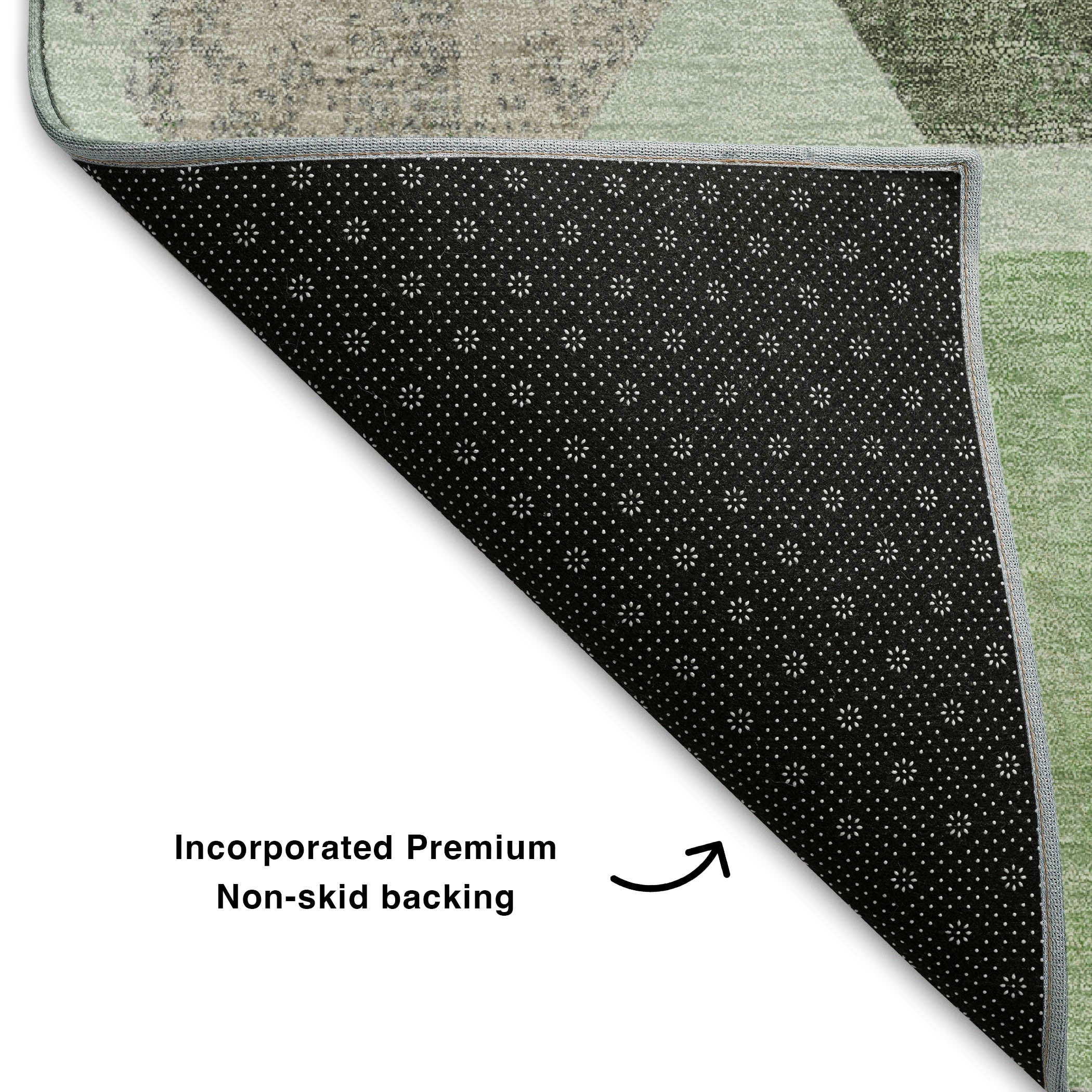 Athens Machine Washable Transitional Aloe Green Rug 1'8" x 2'6" #shape_Rectangle
