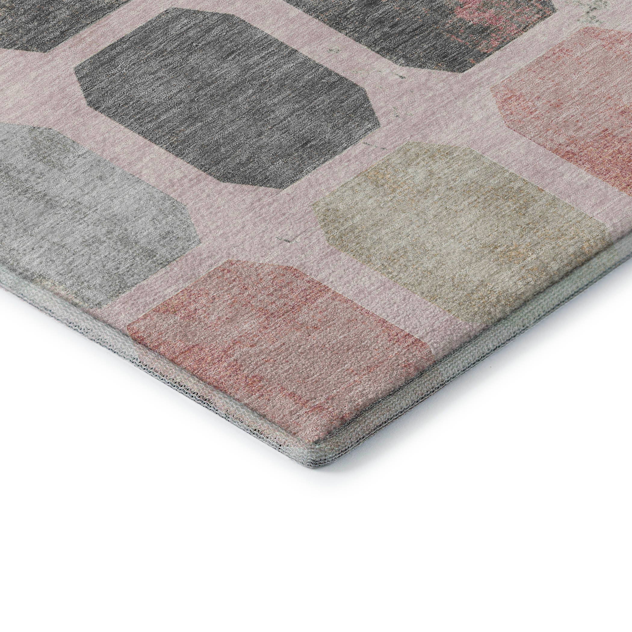 Athens Machine Washable Transitional Blush Pink Rug 1'8" x 2'6" #shape_Rectangle