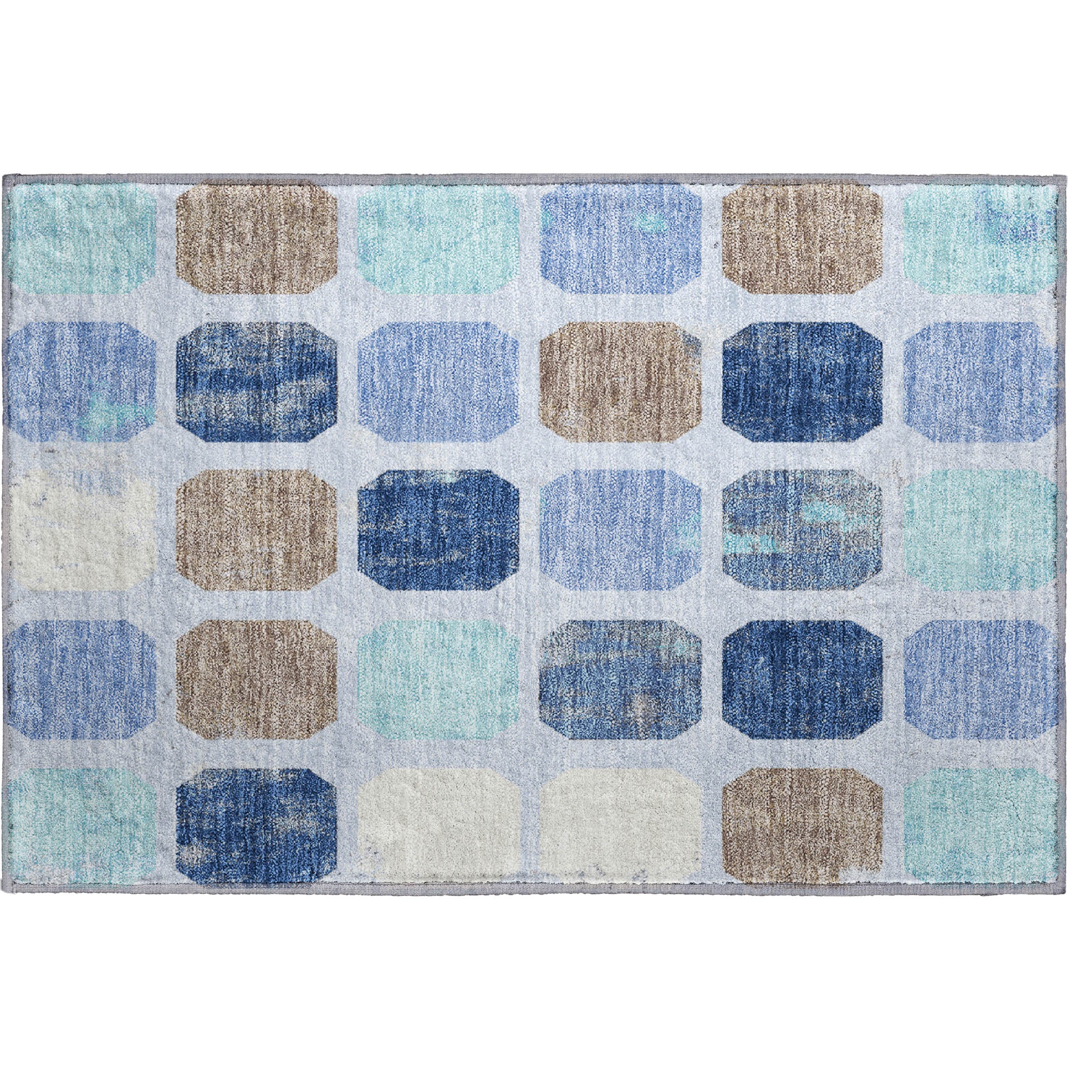 Athens Machine Washable Transitional Denim Blue Rug 1'8" x 2'6" #shape_Rectangle