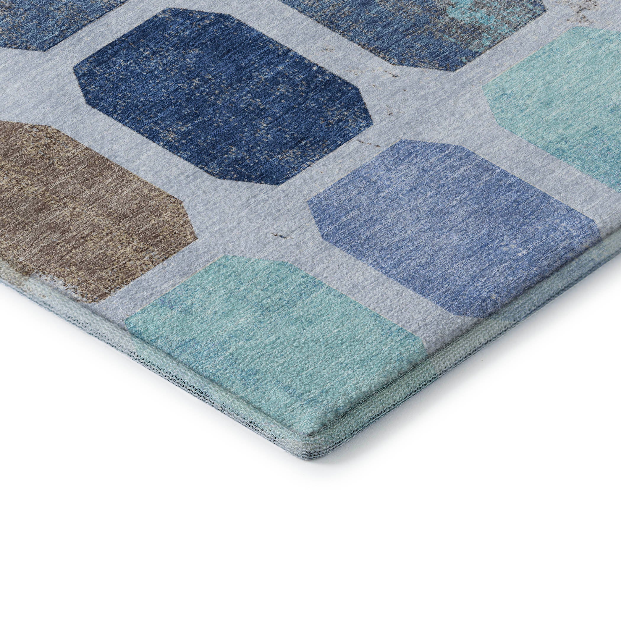 Athens Machine Washable Transitional Denim Blue Rug 1'8" x 2'6" #shape_Rectangle