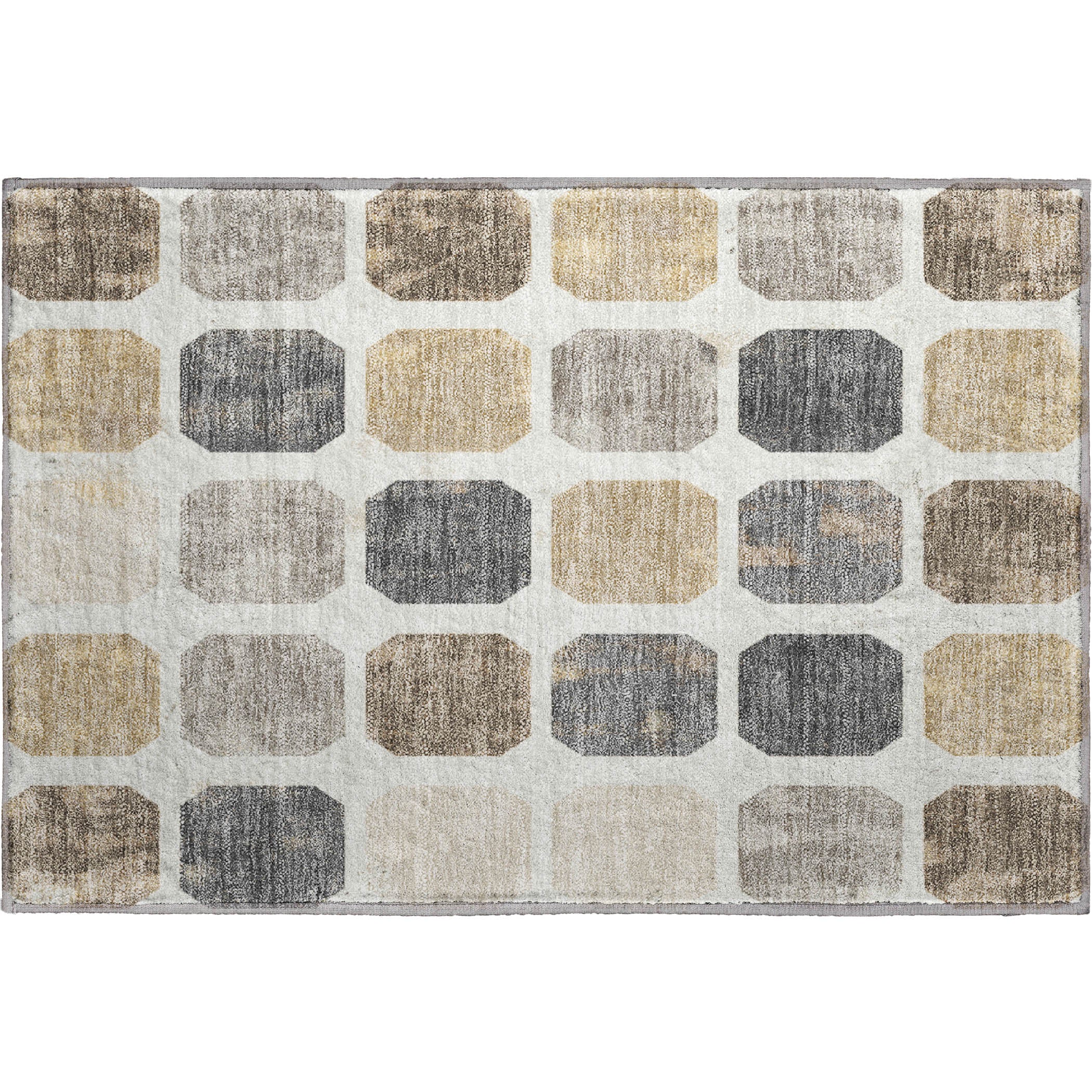 Athens Machine Washable Transitional Ivory Rug 1'8" x 2'6" #shape_Rectangle