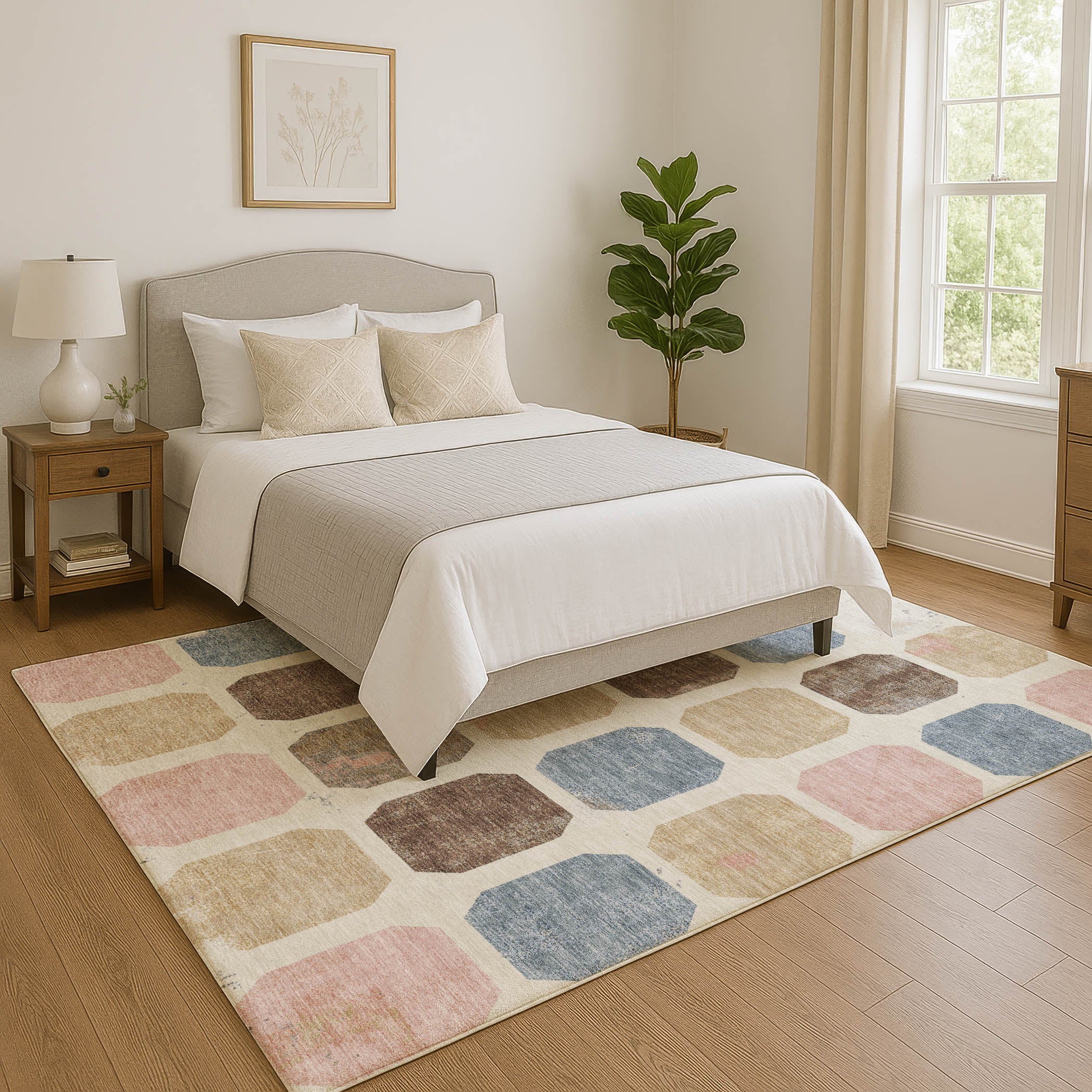 Athens Machine Washable Transitional Linen Ivory Rug 2'6" x 3'10" #shape_Rectangle