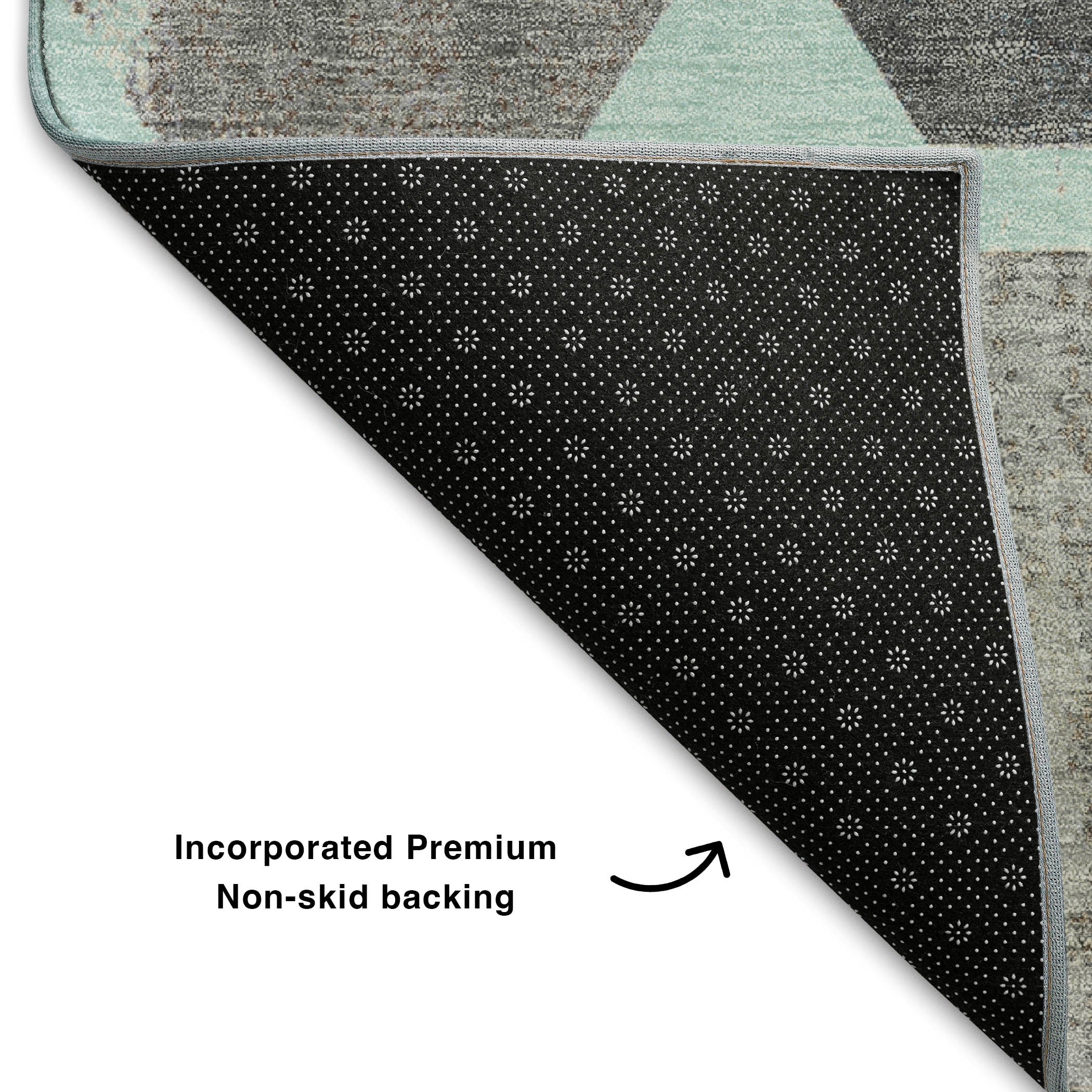 Athens Machine Washable Transitional Teal Rug 1'8" x 2'6" #shape_Rectangle