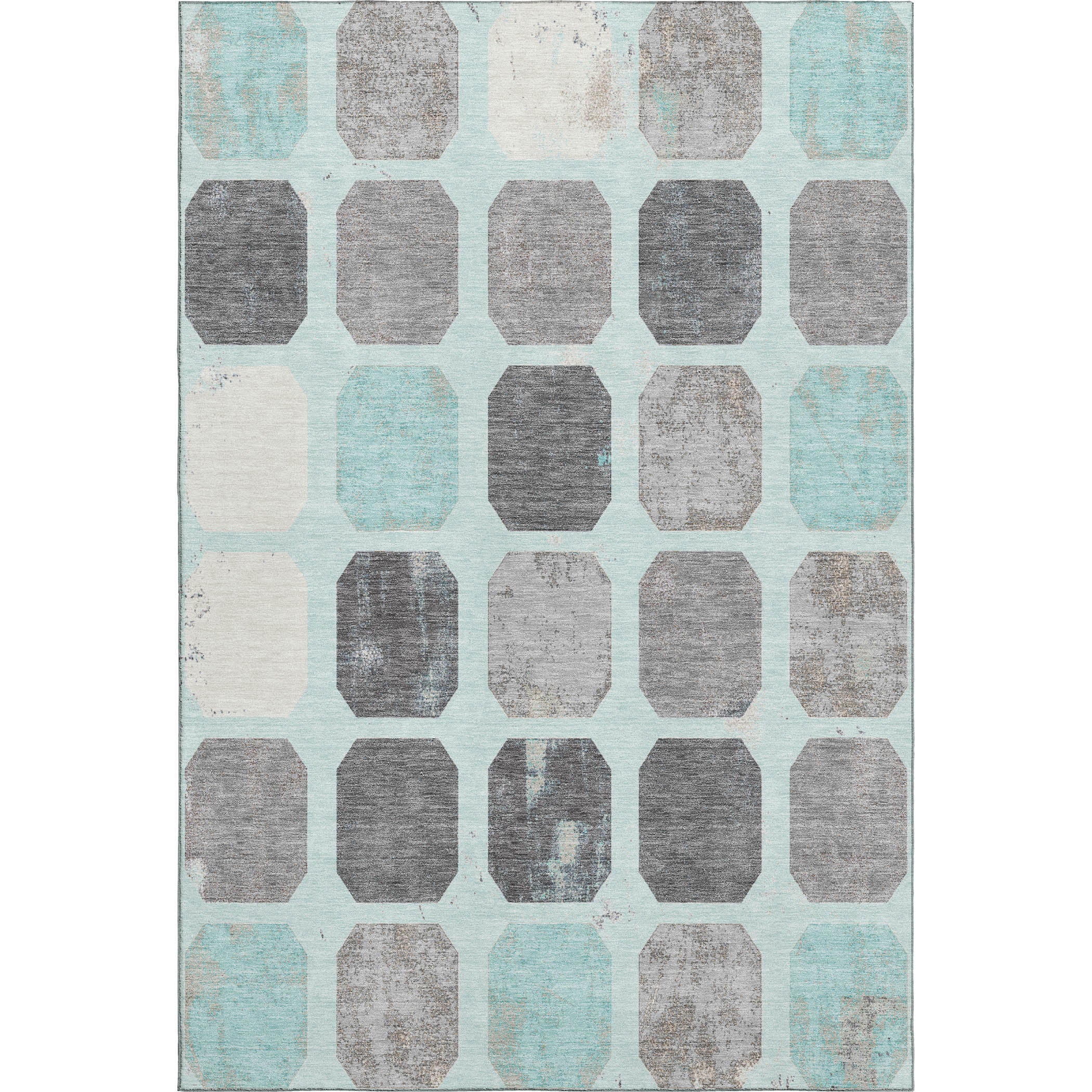 Athens Machine Washable Transitional Teal Rug 2'6" x 3'10" #shape_Rectangle