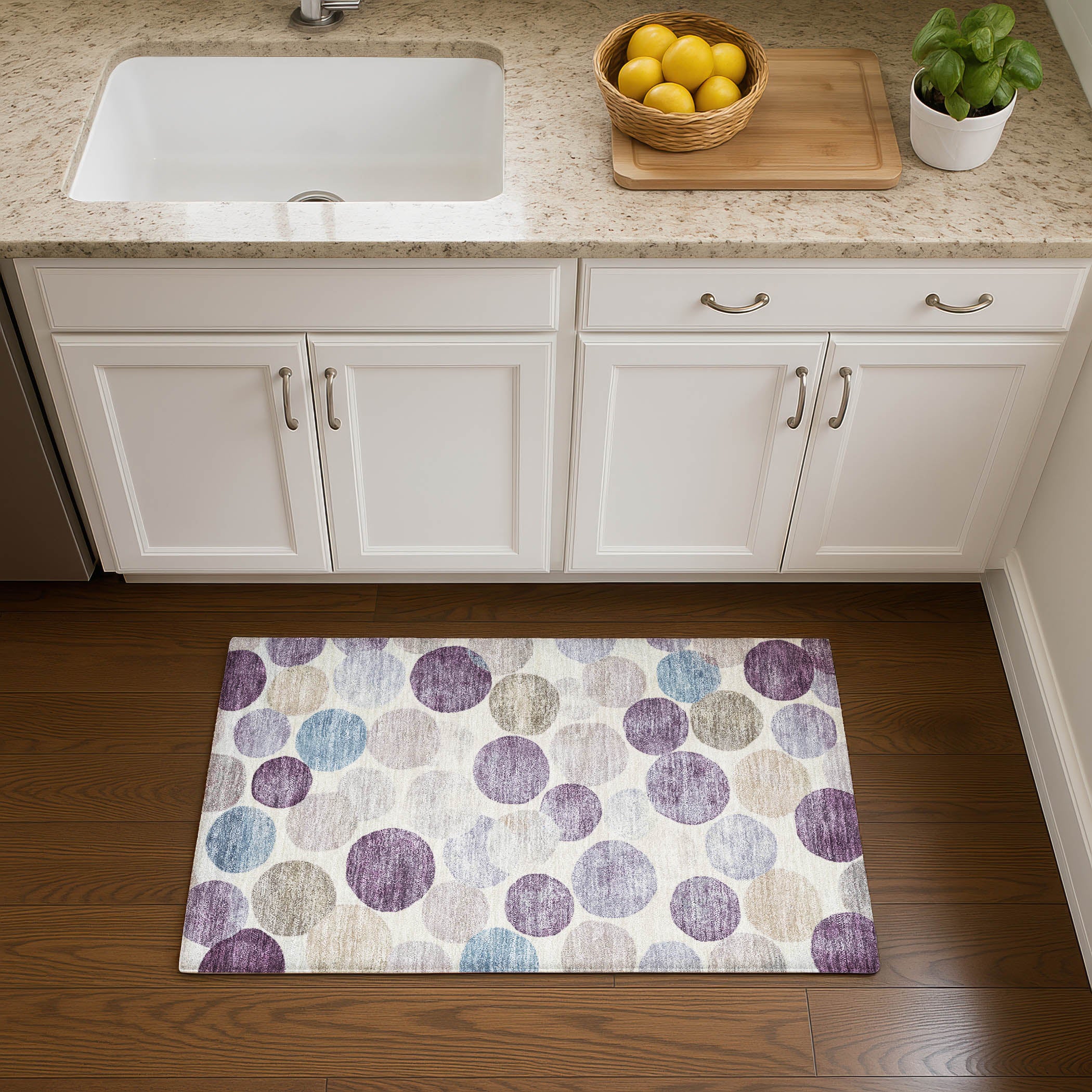 Tallinn Machine Washable Transitional Plum Purple Rug 1'8" x 2'6" #shape_Rectangle
