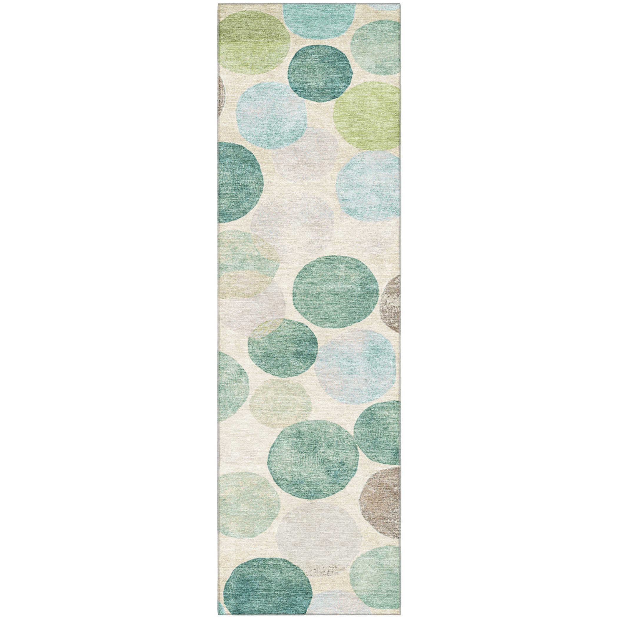 Tallinn Machine Washable Transitional Teal Rug 2'3" x 7'6" #shape_Runner