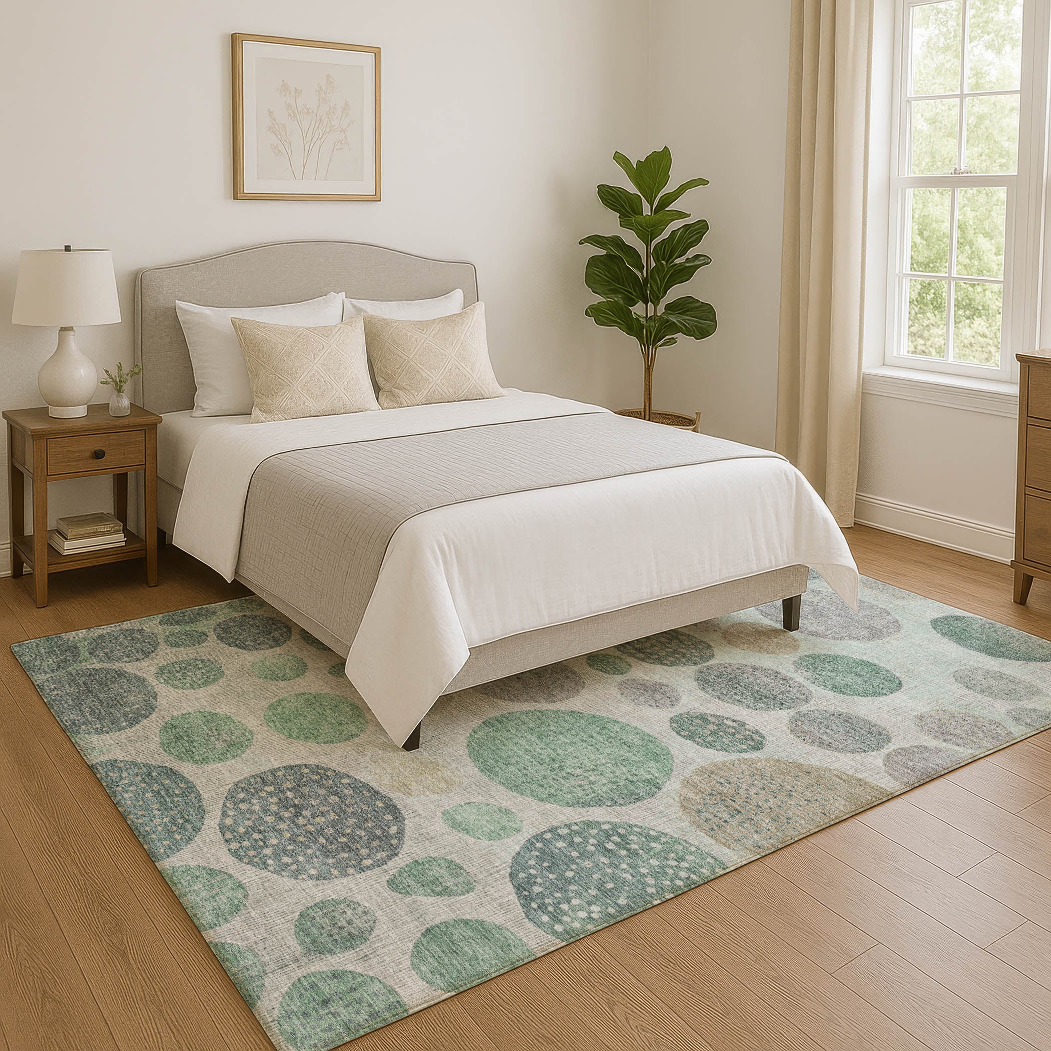 Sintra Machine Washable Transitional Sage Green Rug 2'6" x 3'10" #shape_Rectangle