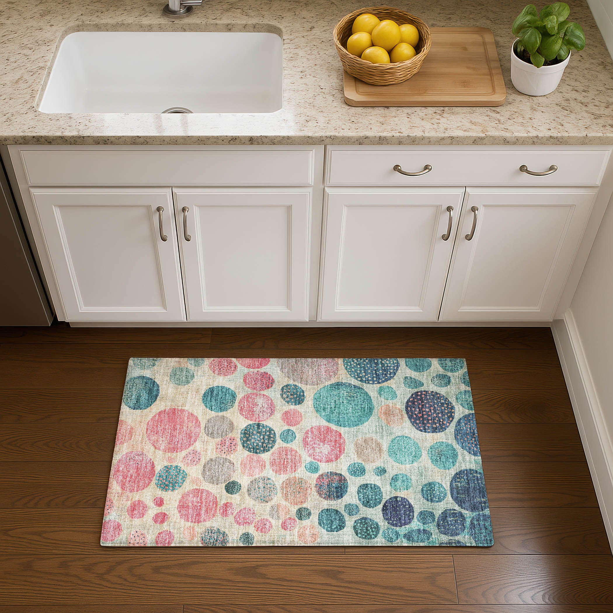 Sintra Machine Washable Transitional Teal Rug 1'8" x 2'6" #shape_Rectangle