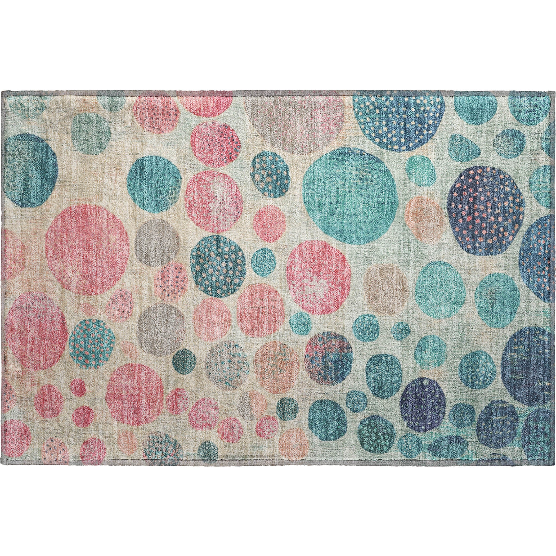 Sintra Machine Washable Transitional Teal Rug 1'8" x 2'6" #shape_Rectangle