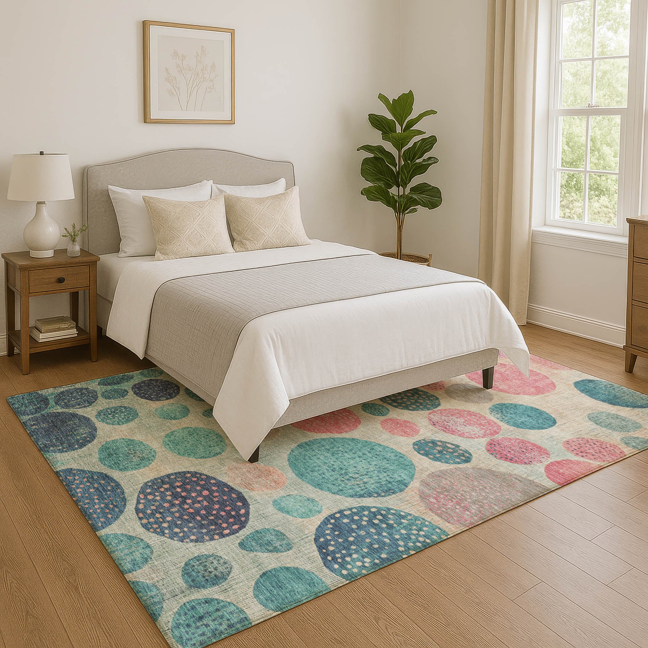 Sintra Machine Washable Transitional Teal Rug 2'6" x 3'10" #shape_Rectangle