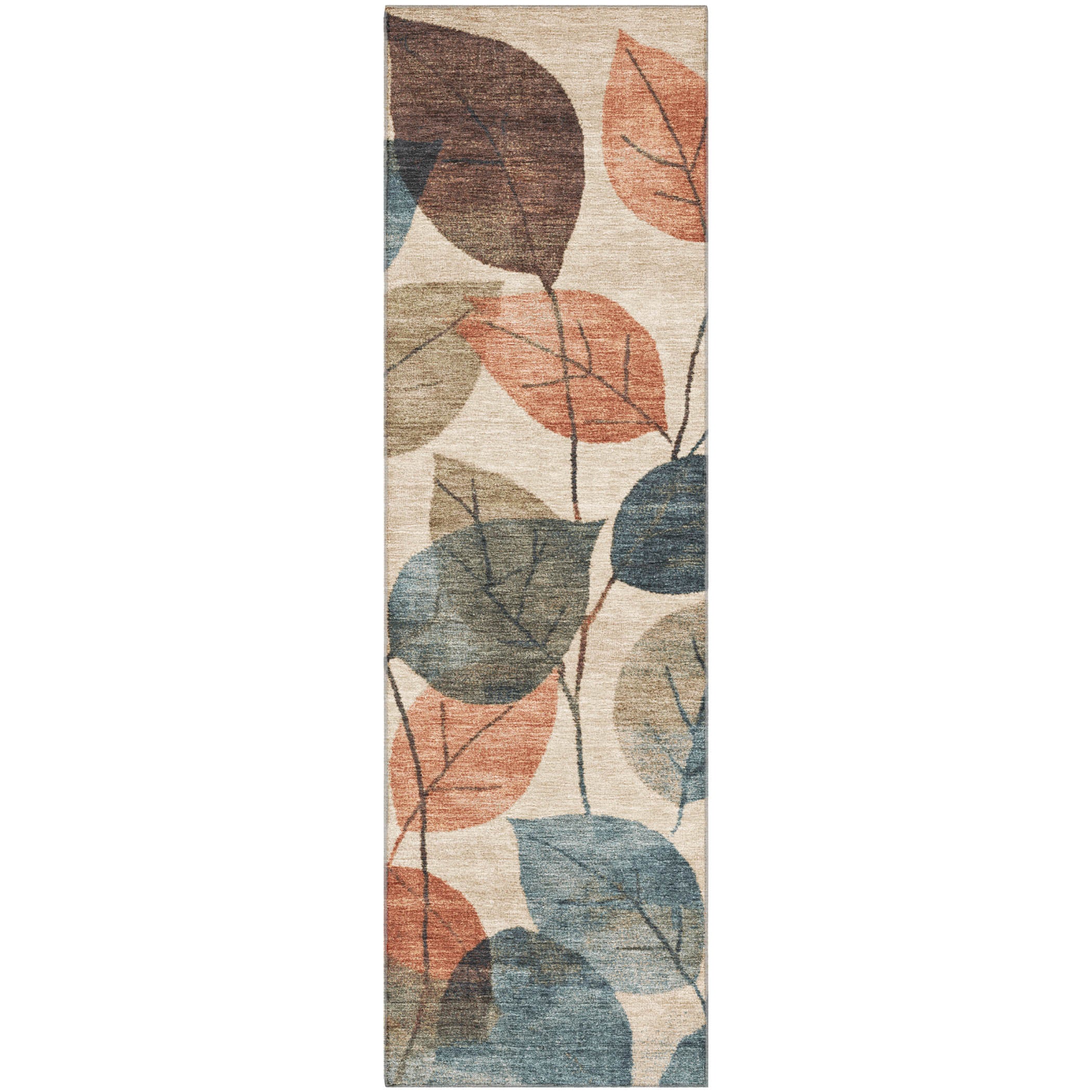 Bruges Machine Washable Transitional Beige Brown Rug 2'3" x 7'6" #shape_Runner