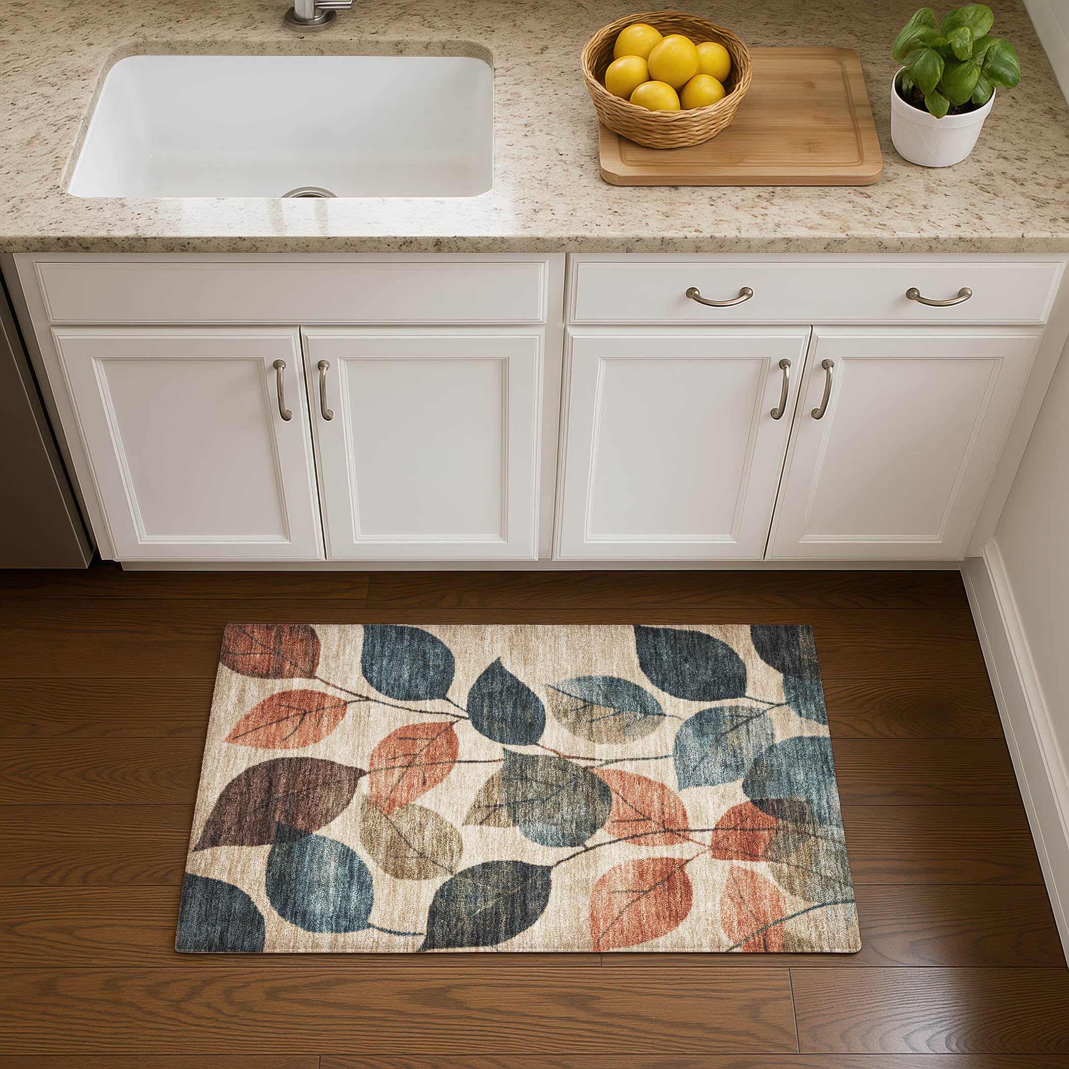 Bruges Machine Washable Transitional Beige Brown Rug 1'8" x 2'6" #shape_Rectangle