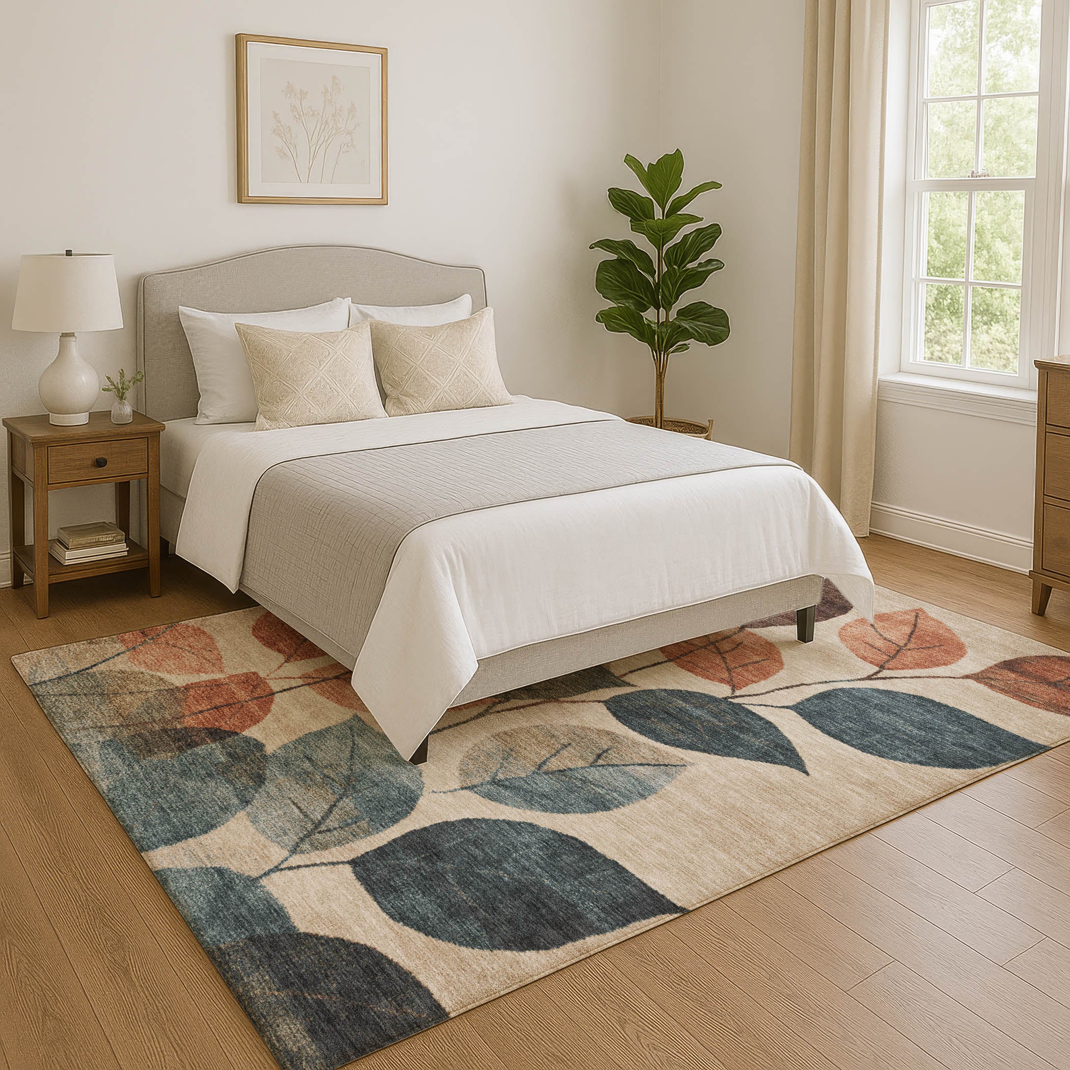 Bruges Machine Washable Transitional Beige Brown Rug 2'6" x 3'10" #shape_Rectangle