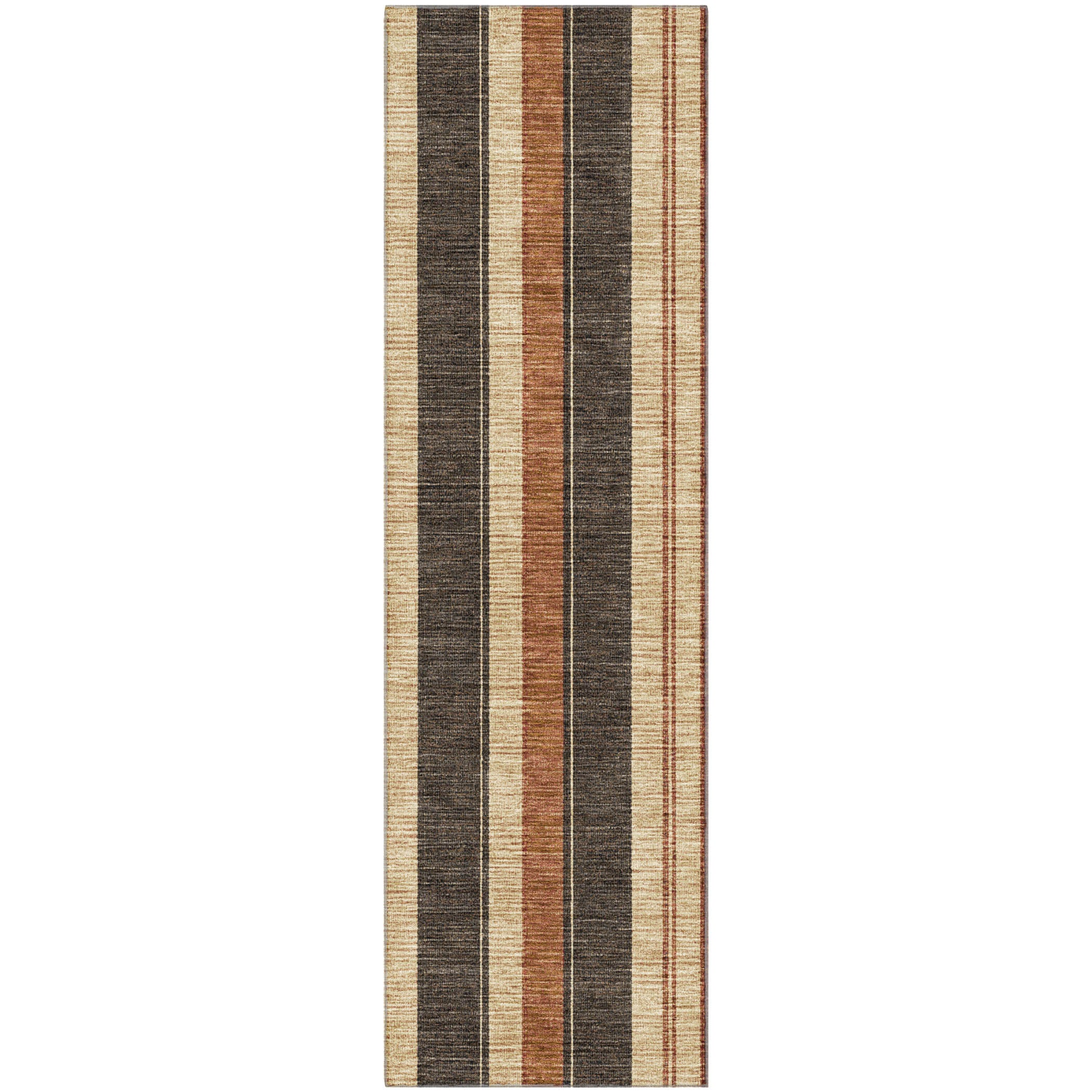 Bogota Machine Washable Transitional Chocolate Brown Rug 2'3" x 7'6" #shape_Runner
