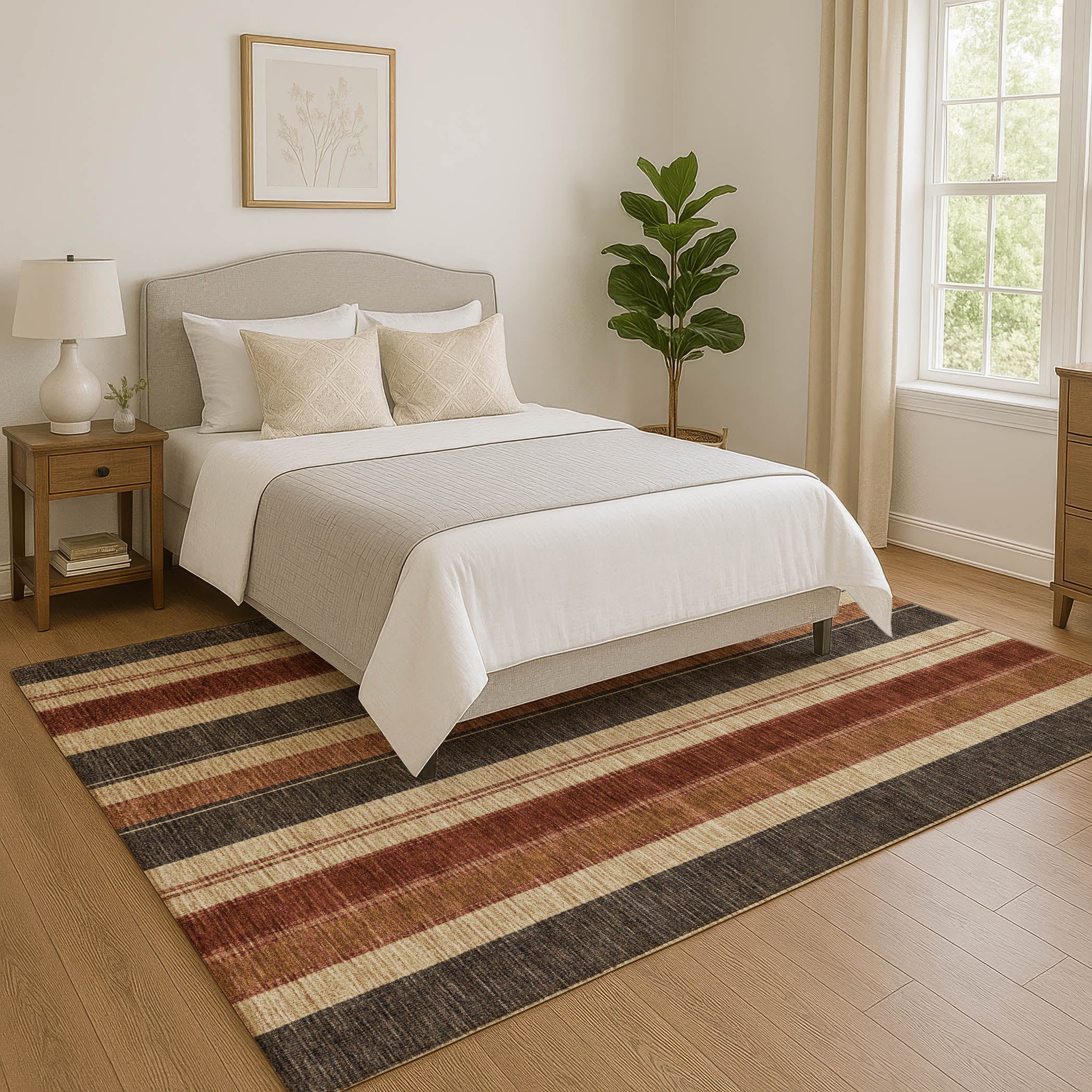 Bogota Machine Washable Transitional Chocolate Brown Rug 2'6" x 3'10" #shape_Rectangle