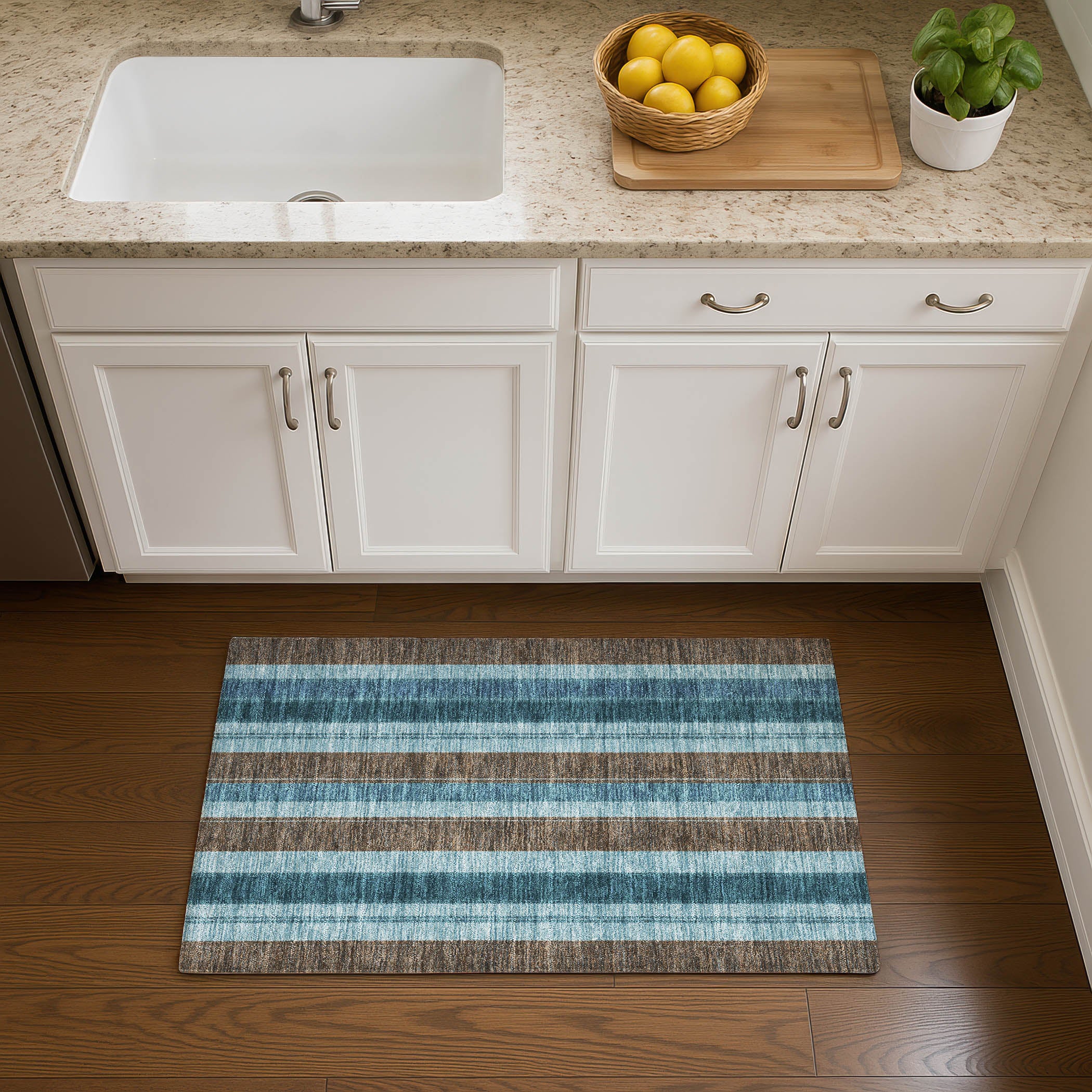 Bogota Machine Washable Transitional Teal Rug 1'8" x 2'6" #shape_Rectangle
