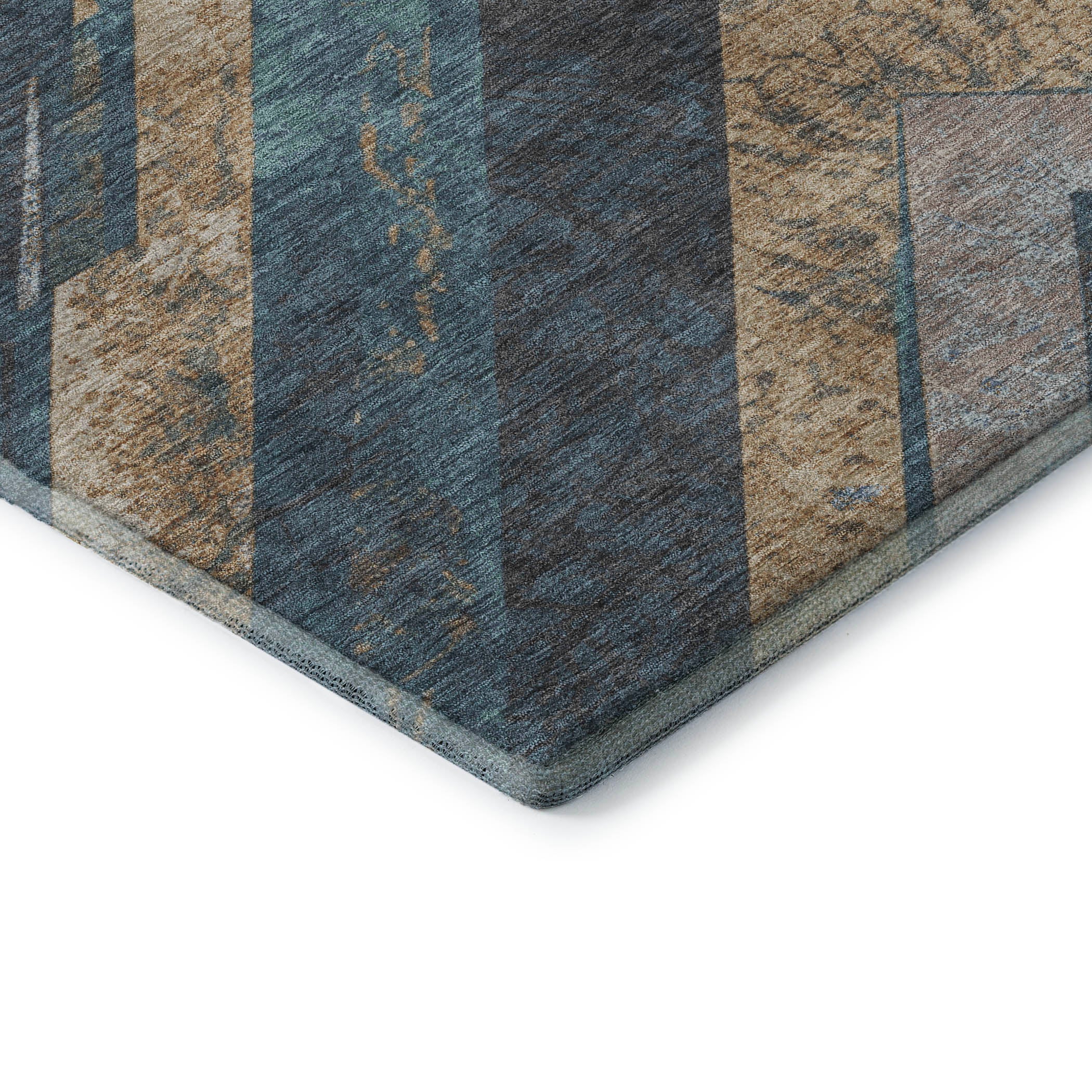 Salzburg Machine Washable Transitional Navy Blue Rug 1'8" x 2'6" #shape_Rectangle