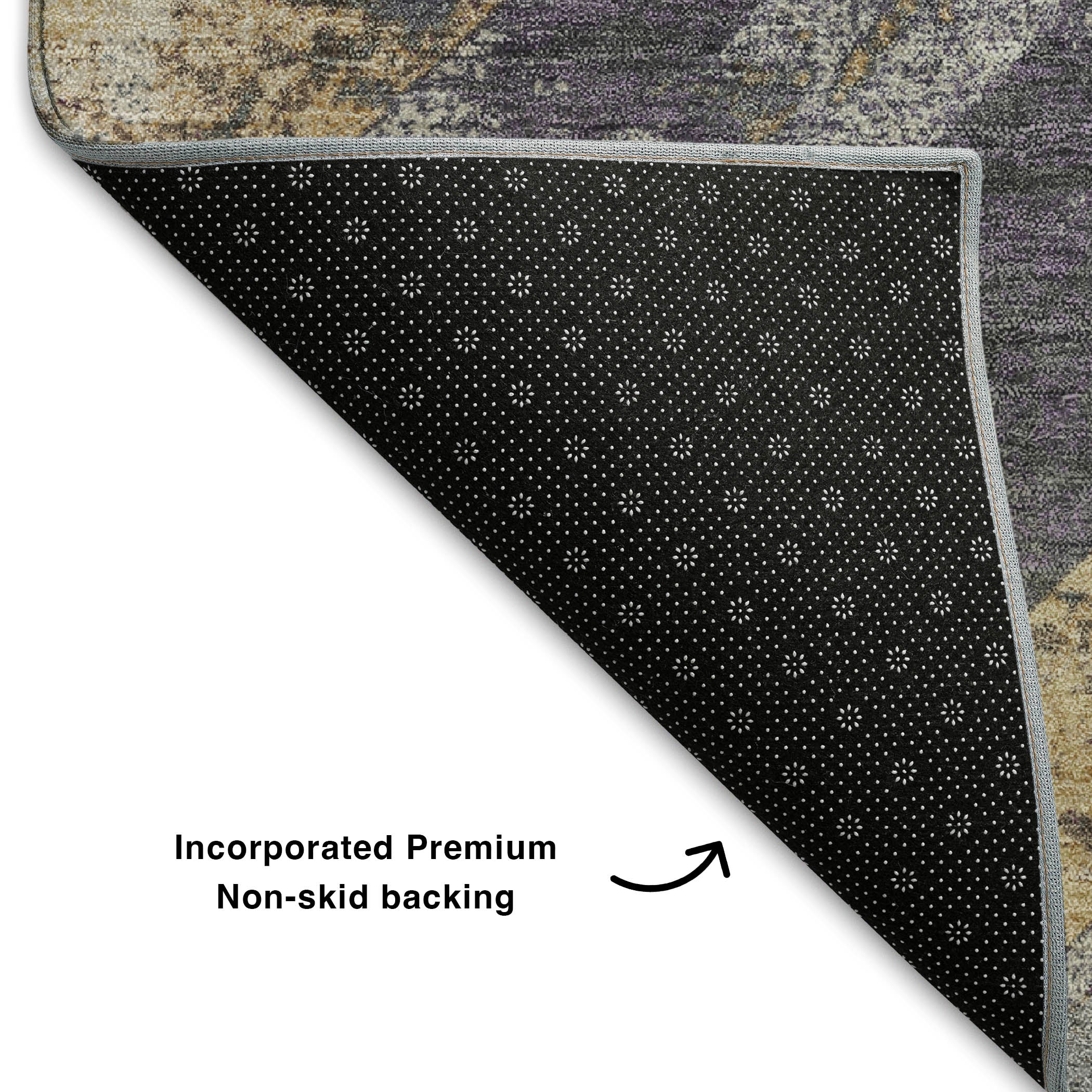 Salzburg Machine Washable Transitional Purple Rug 1'8" x 2'6" #shape_Rectangle