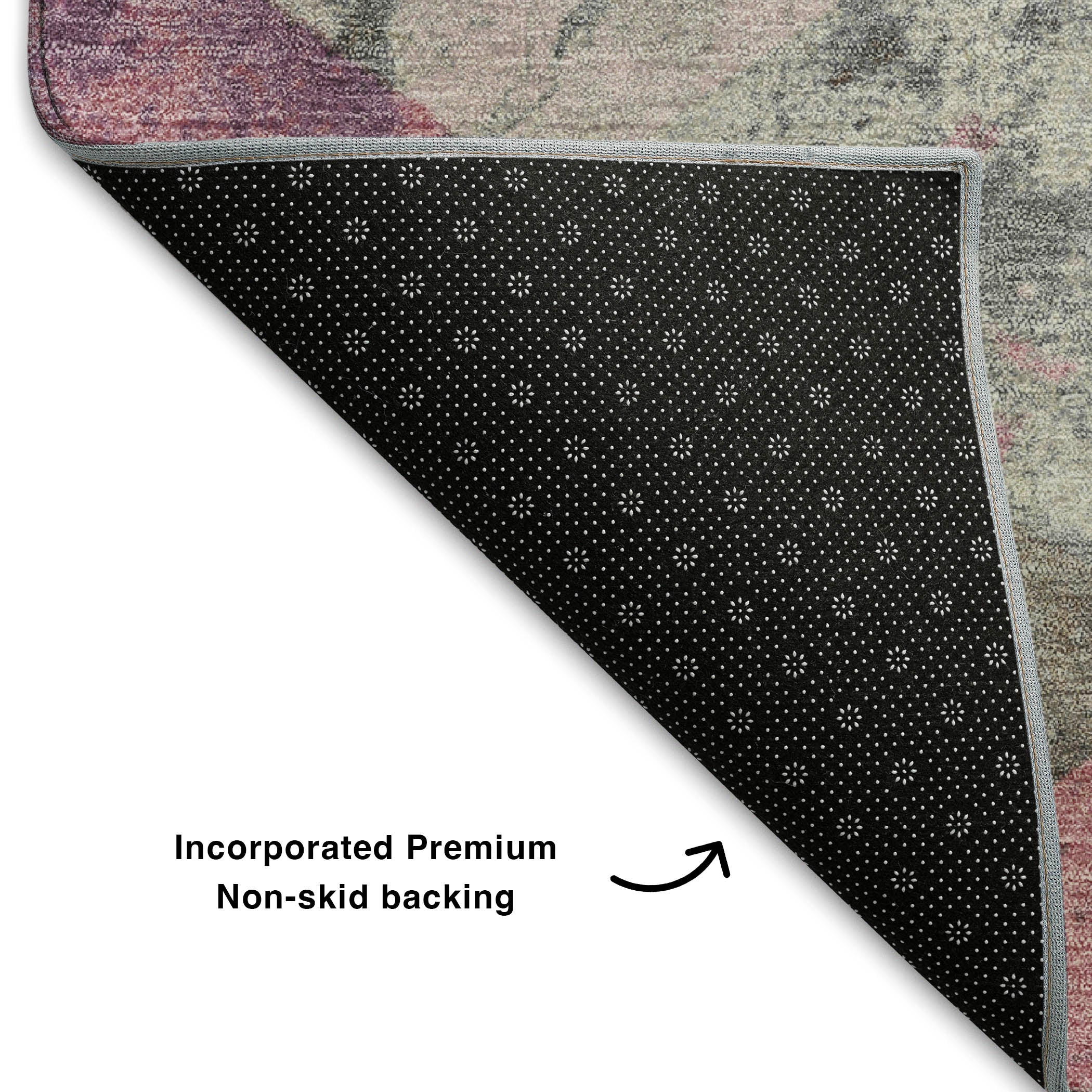 Reykjavik Machine Washable Transitional Blush Pink Rug 1'8" x 2'6" #shape_Rectangle