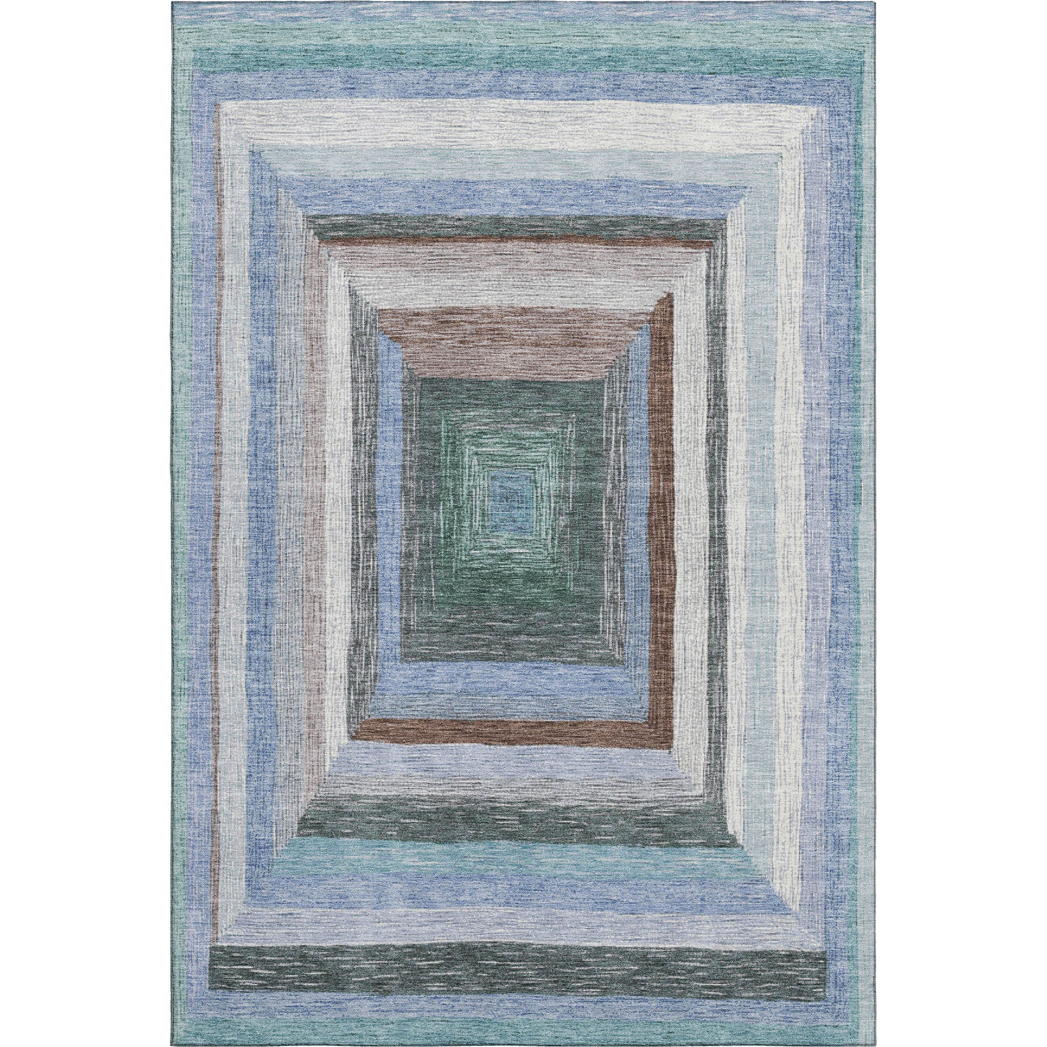 Porto Machine Washable Transitional Denim Blue Rug 2'6" x 3'10" #shape_Rectangle