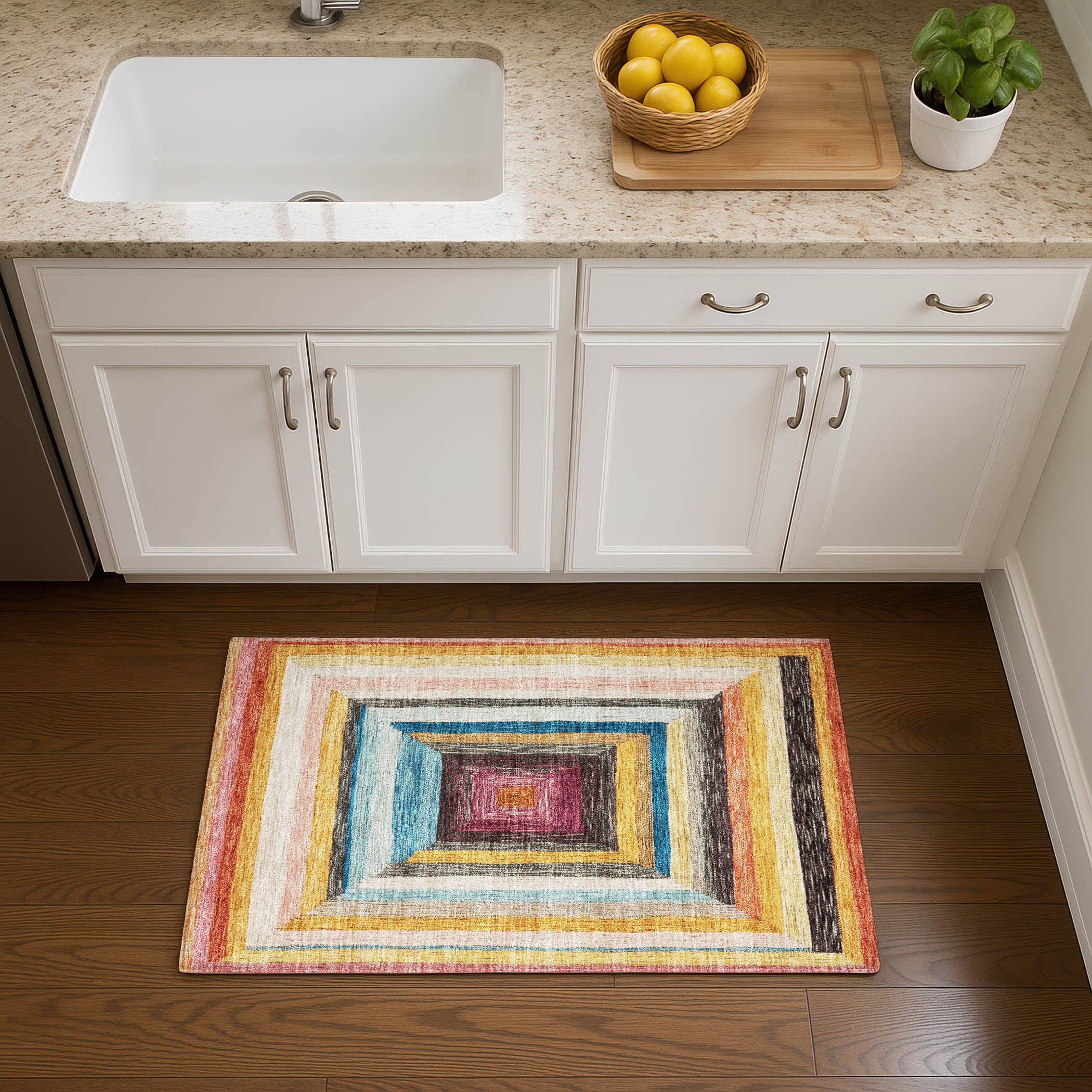 Porto Machine Washable Transitional Honey Gold Rug 1'8" x 2'6" #shape_Rectangle