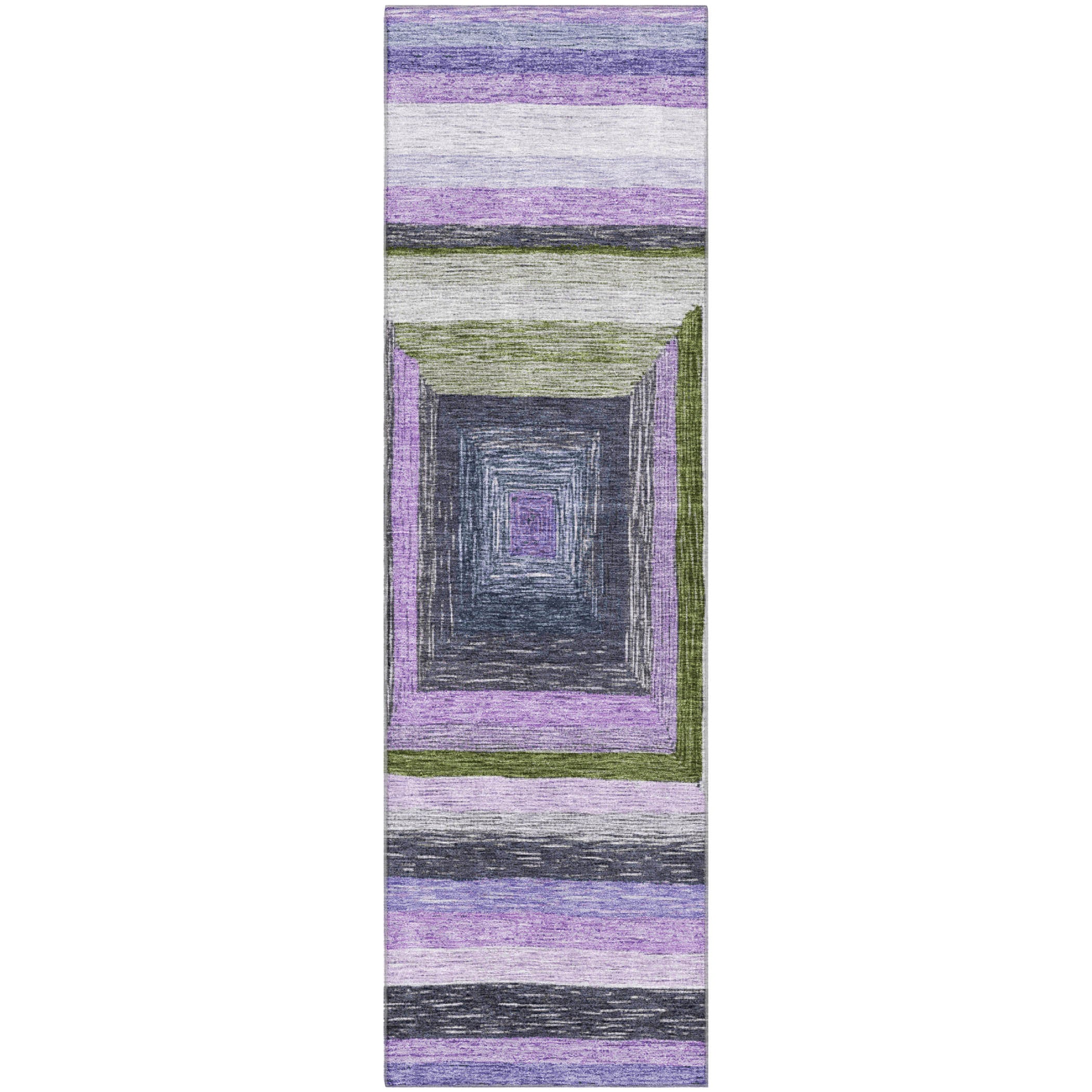 Porto Machine Washable Transitional Lavender Purple Rug 2'3" x 7'6" #shape_Runner