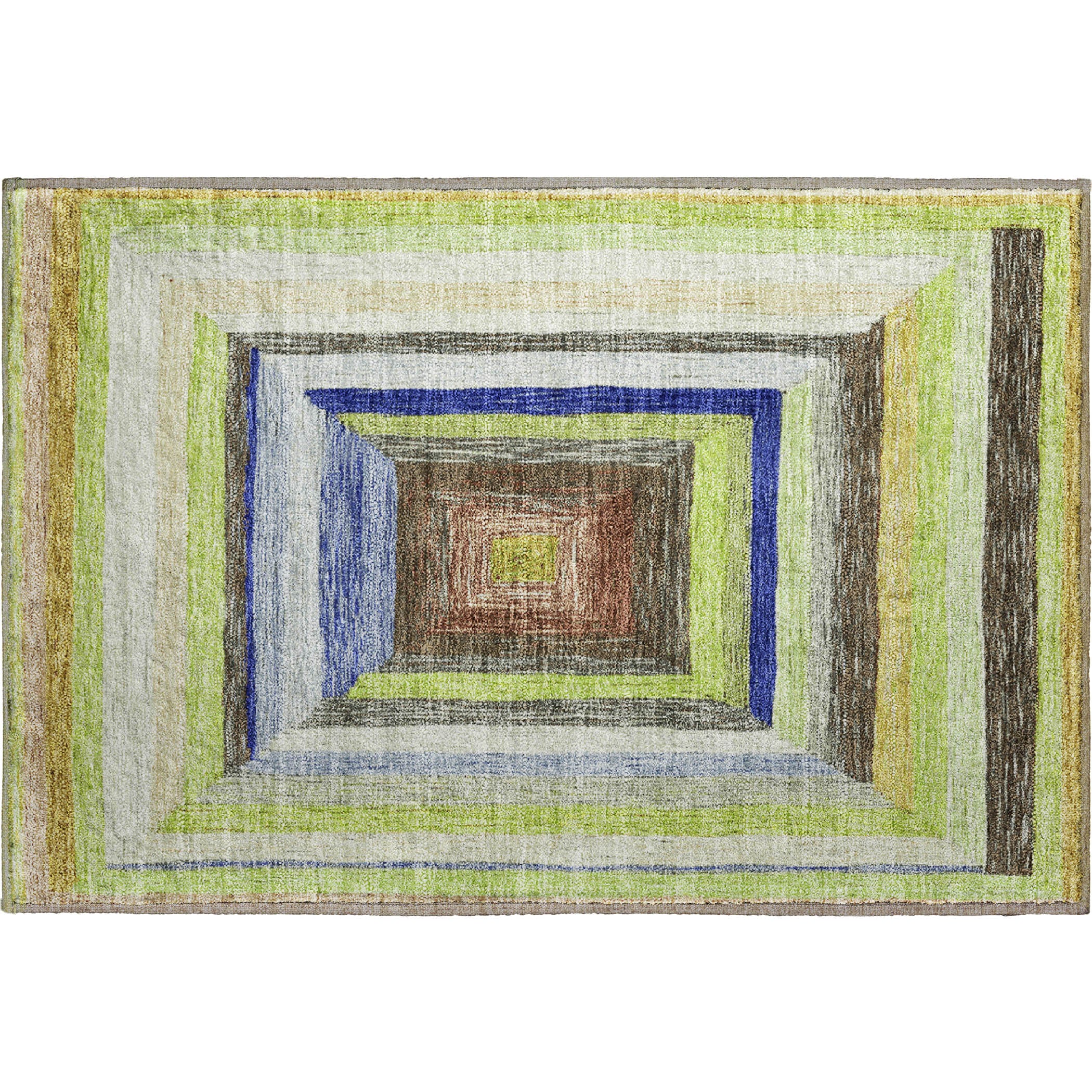 Porto Machine Washable Transitional Lime Green Rug 1'8" x 2'6" #shape_Rectangle