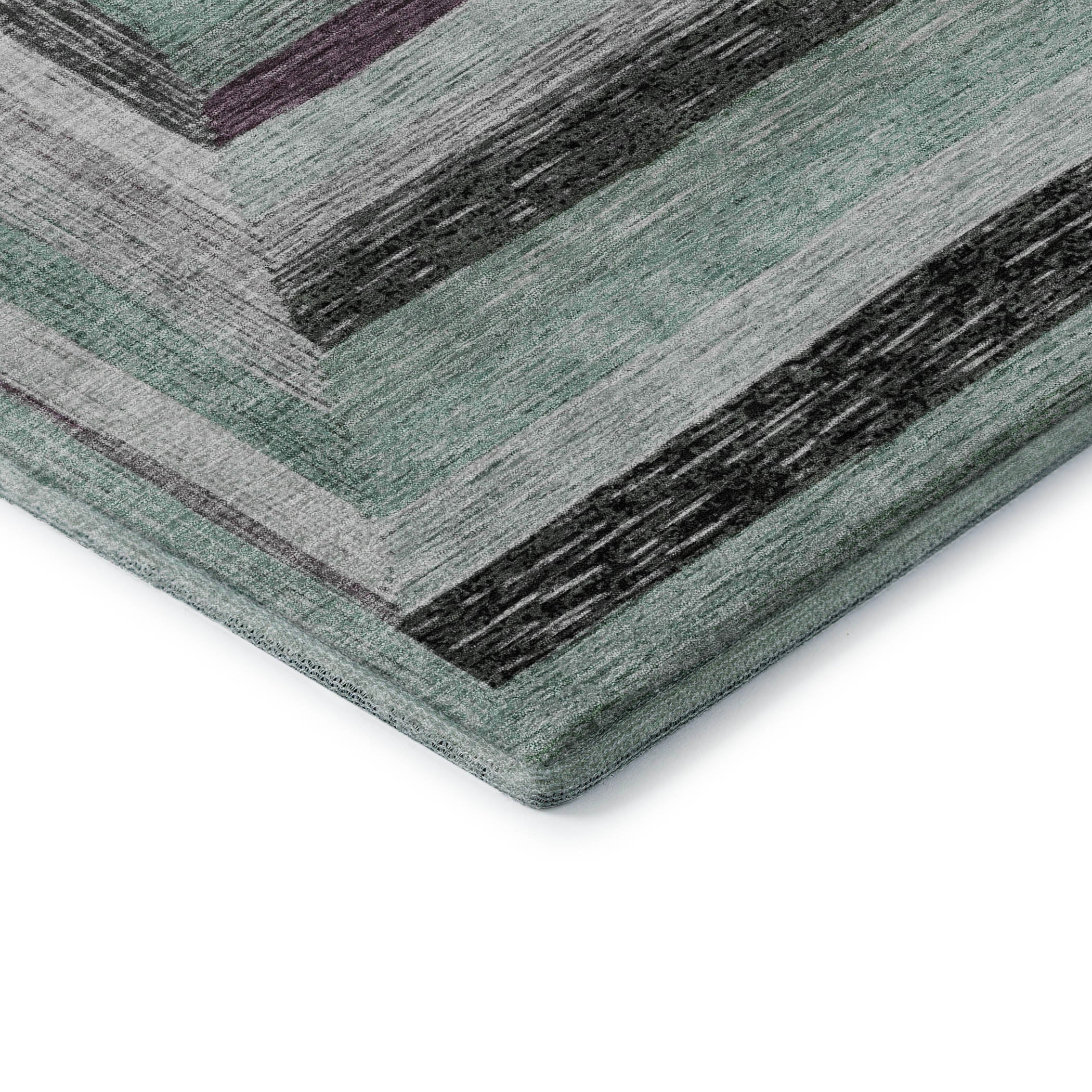 Porto Machine Washable Transitional Seafoam Blue Rug 1'8" x 2'6" #shape_Rectangle