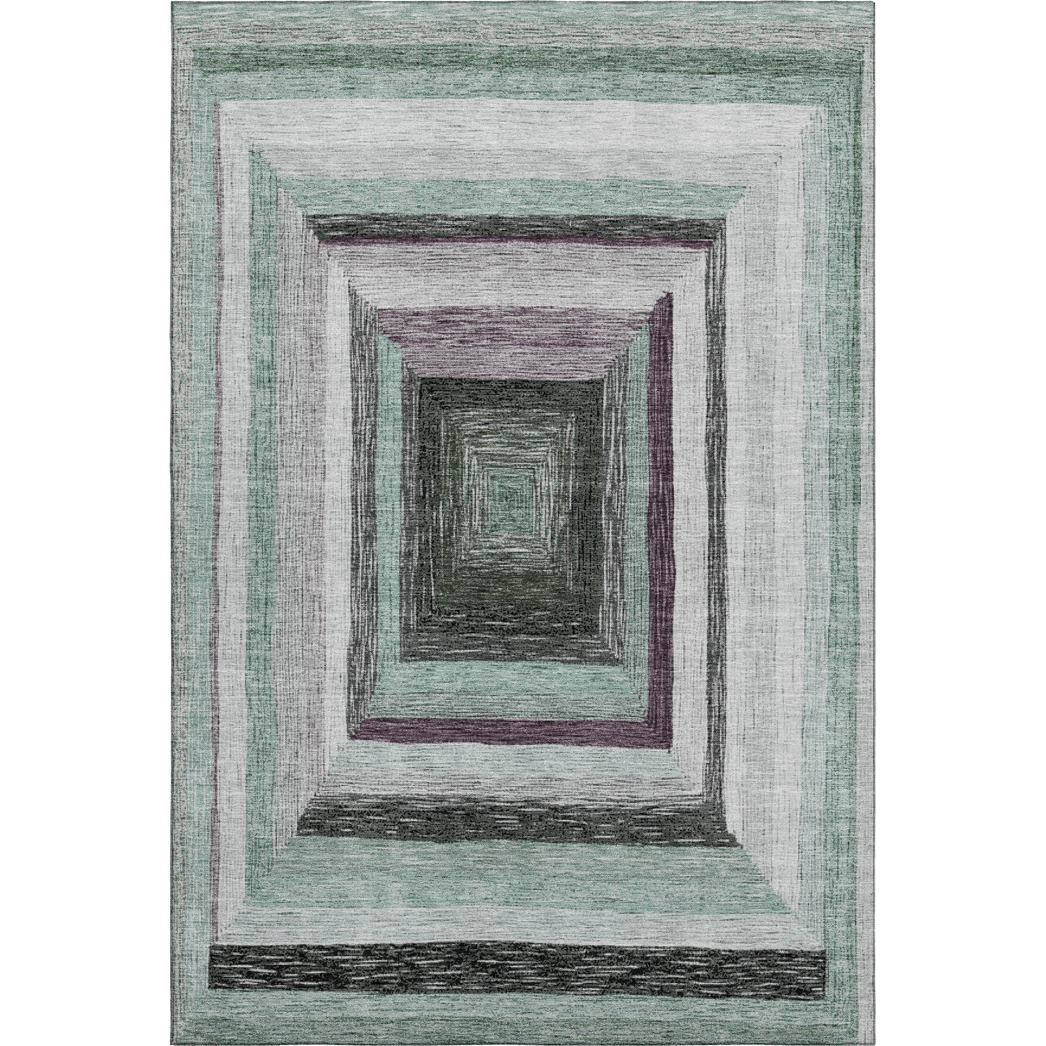 Porto Machine Washable Transitional Seafoam Blue Rug 2'6" x 3'10" #shape_Rectangle