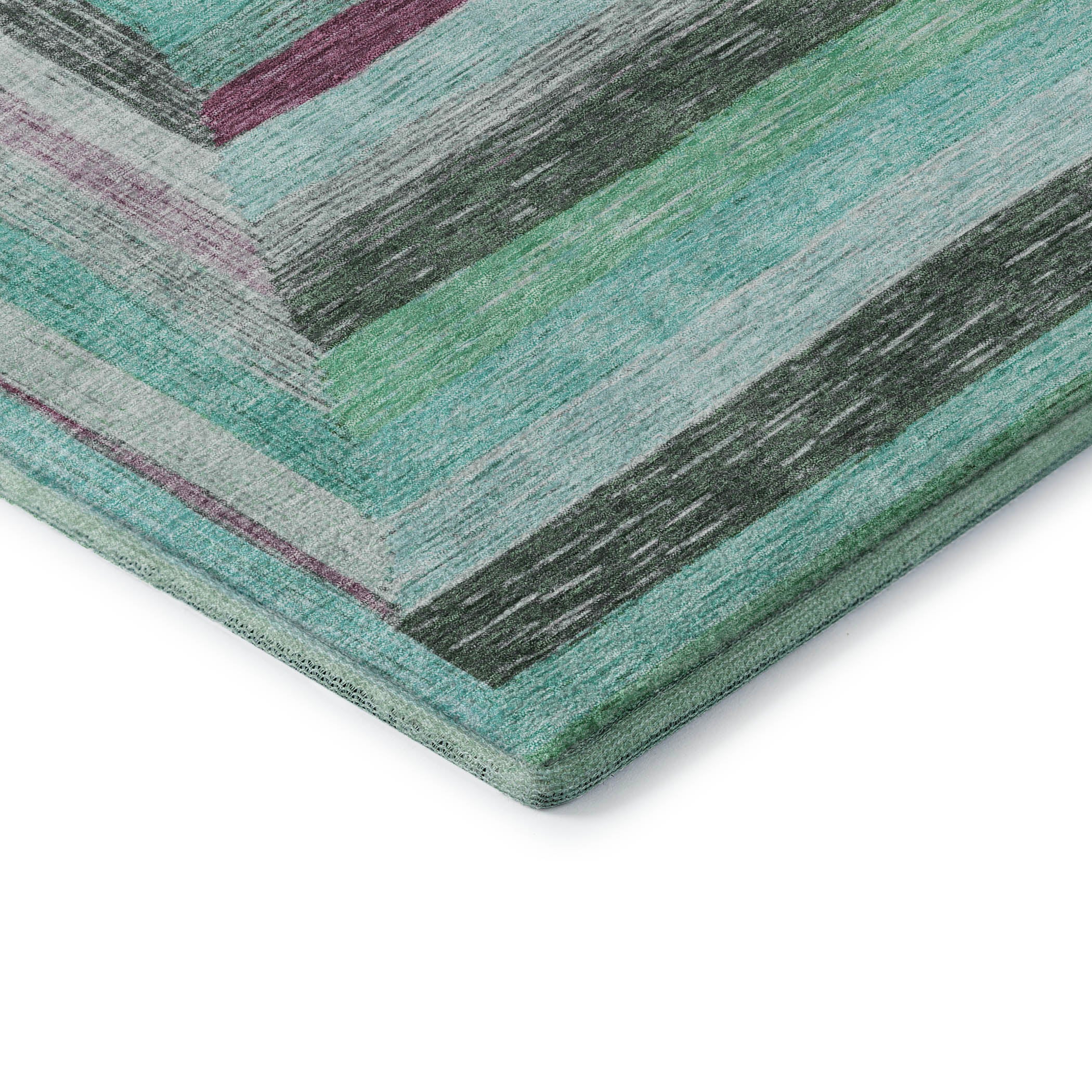 Porto Machine Washable Transitional Teal Rug 1'8" x 2'6" #shape_Rectangle