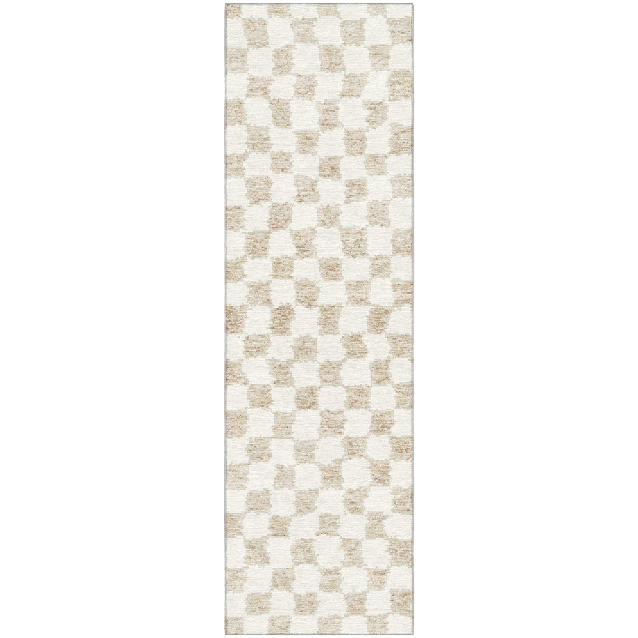 Ghent Machine Washable Transitional Beige Brown Rug 2'3" x 7'6" #shape_Runner