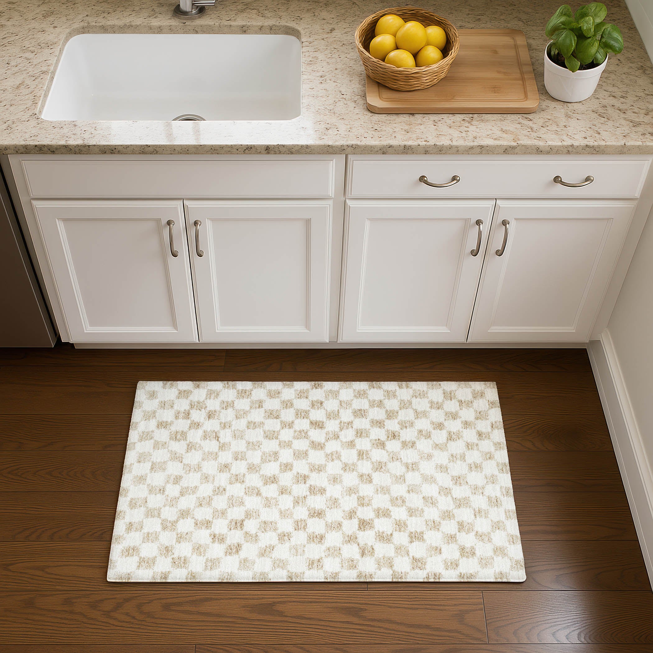 Ghent Machine Washable Transitional Beige Brown Rug 1'8" x 2'6" #shape_Rectangle