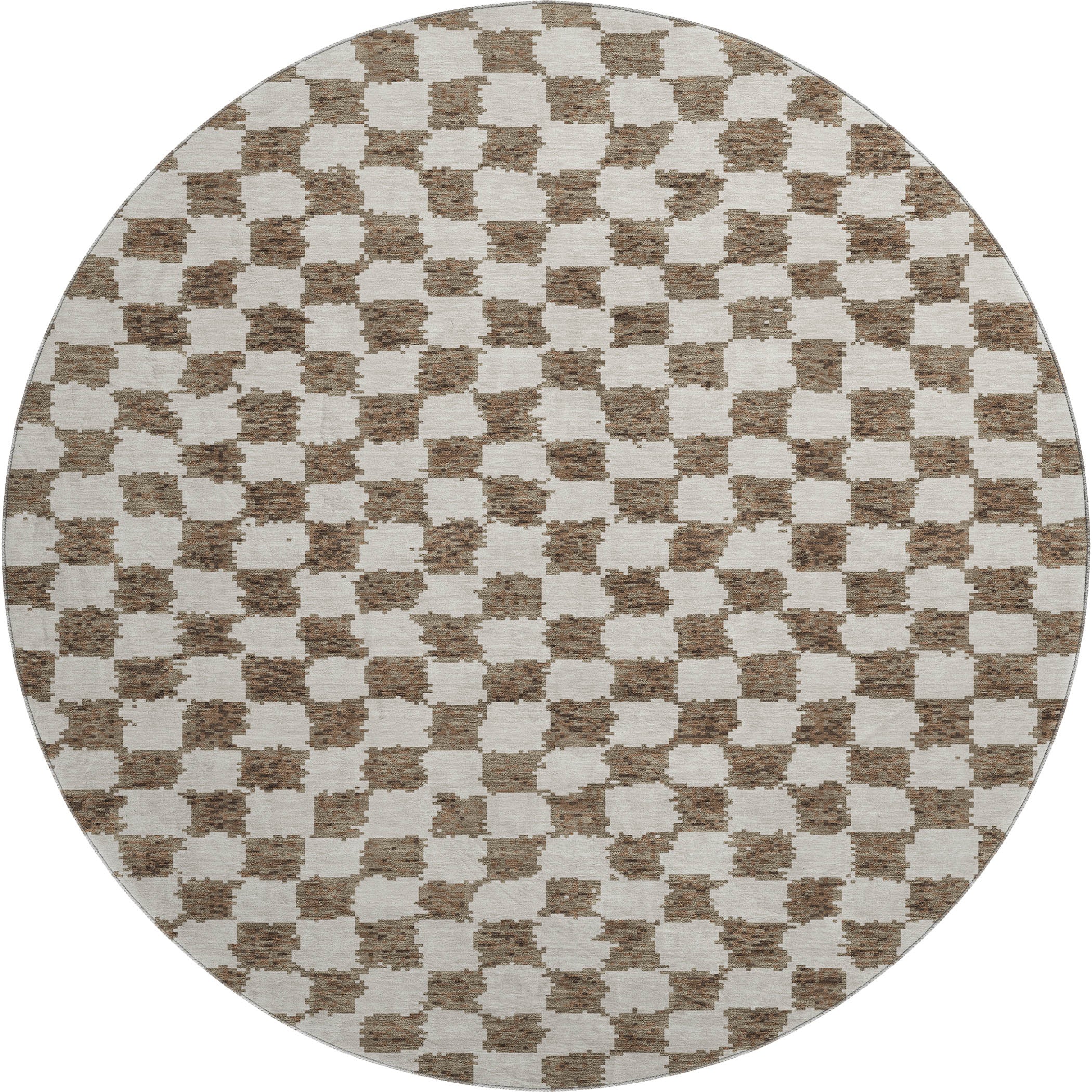 Ghent Machine Washable Transitional Brown Rug 8' x 8' #shape_Round