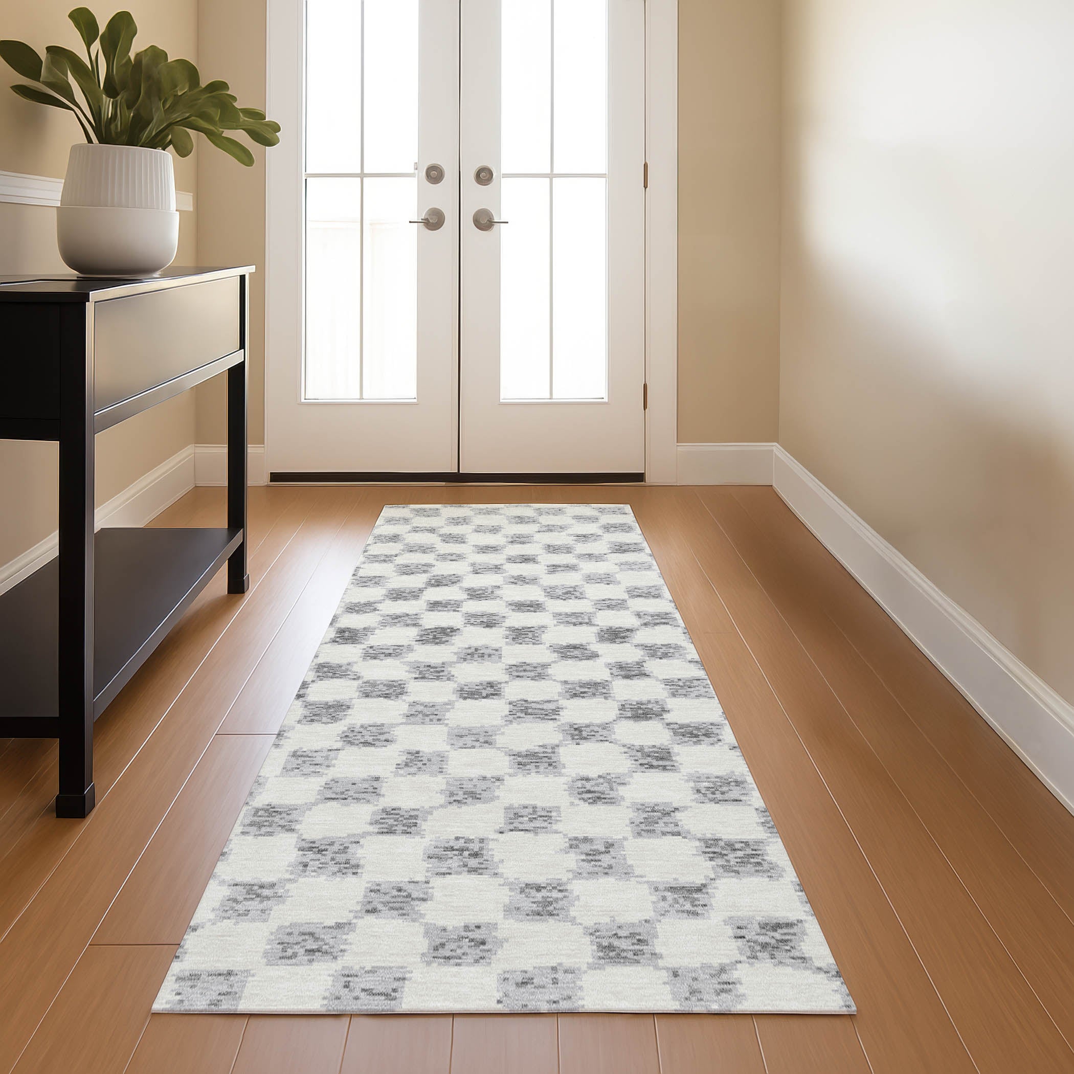 Ghent Machine Washable Transitional Gray Rug 2'3" x 7'6" #shape_Runner