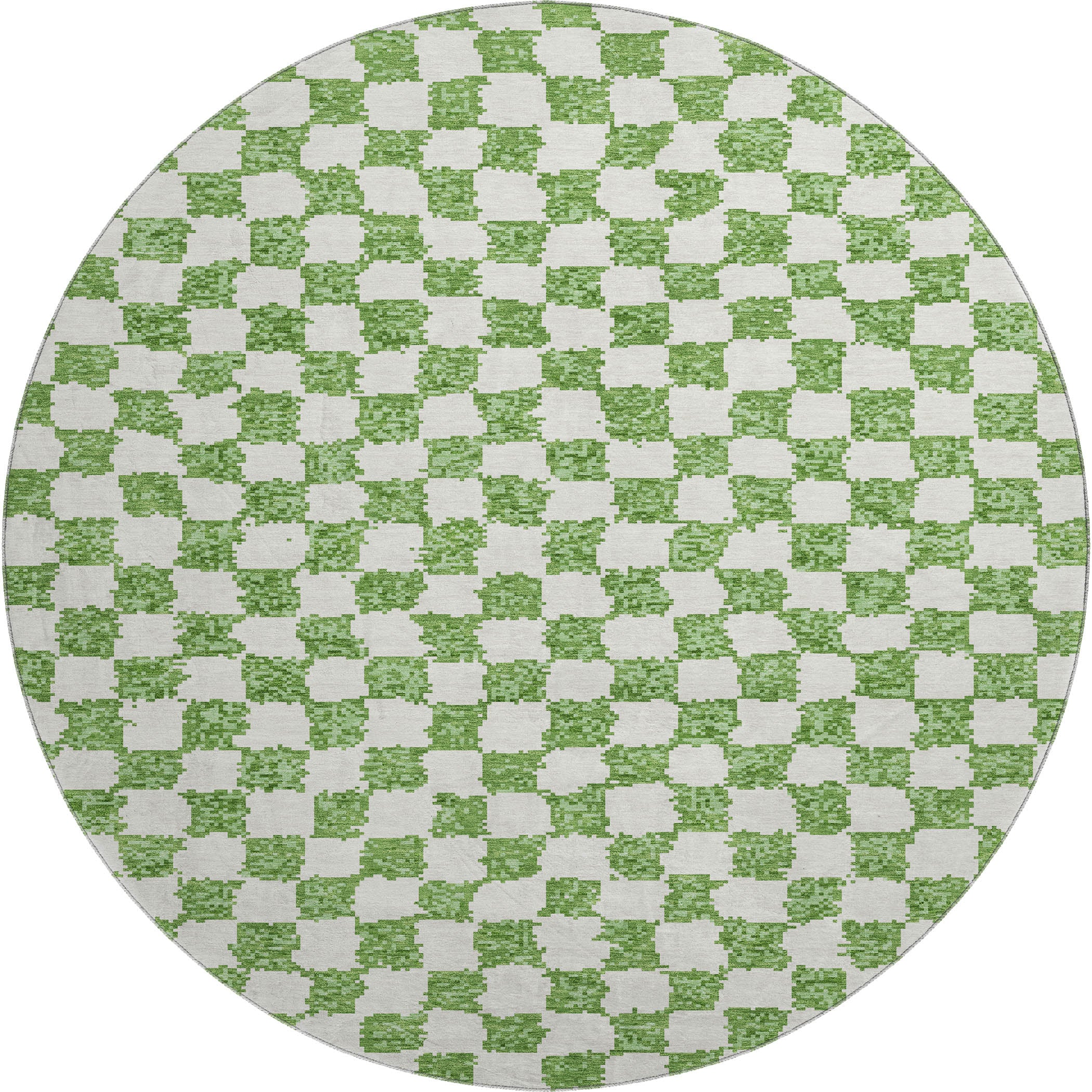 Ghent Machine Washable Transitional Green Rug 8' x 8' #shape_Round