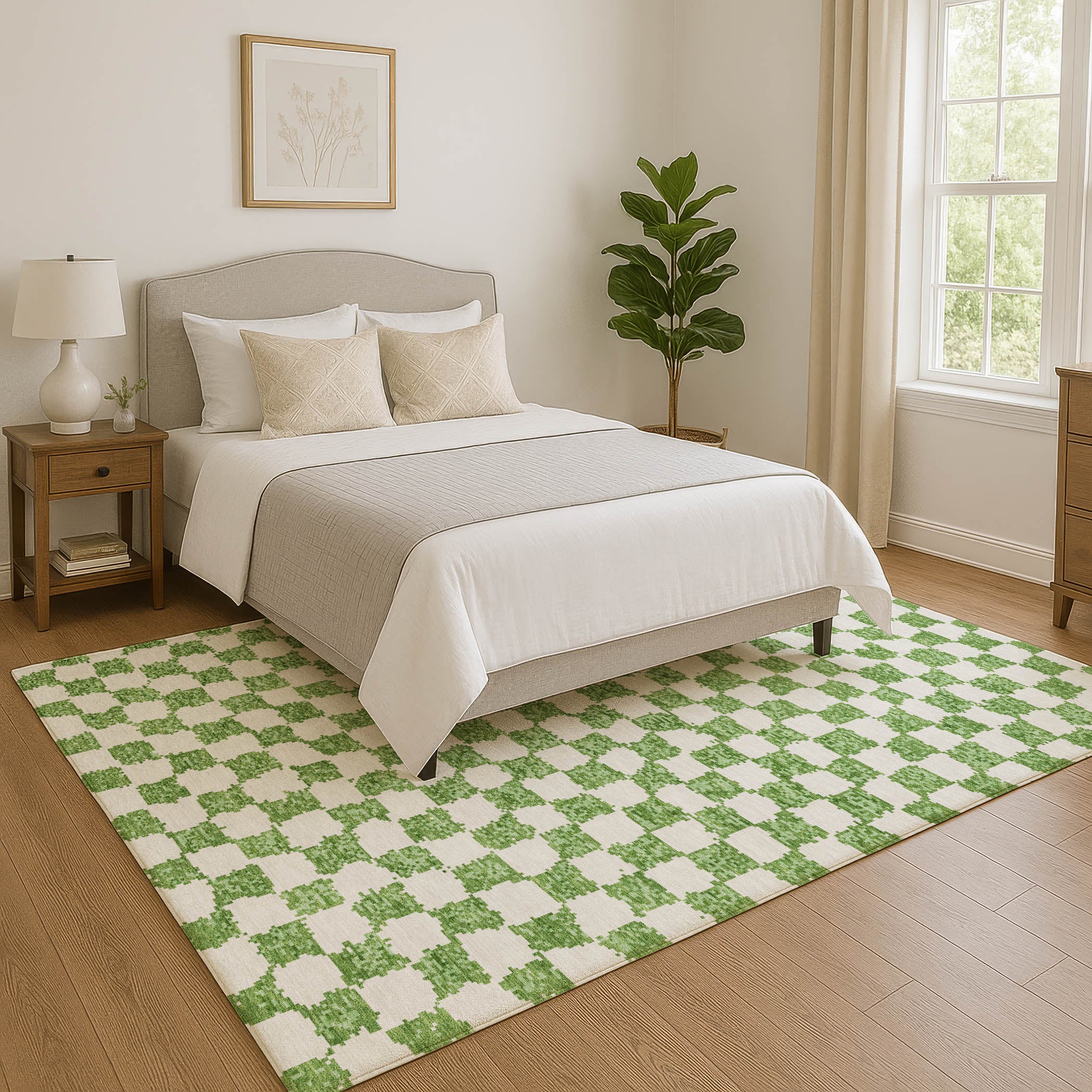 Ghent Machine Washable Transitional Green Rug 2'6" x 3'10" #shape_Rectangle