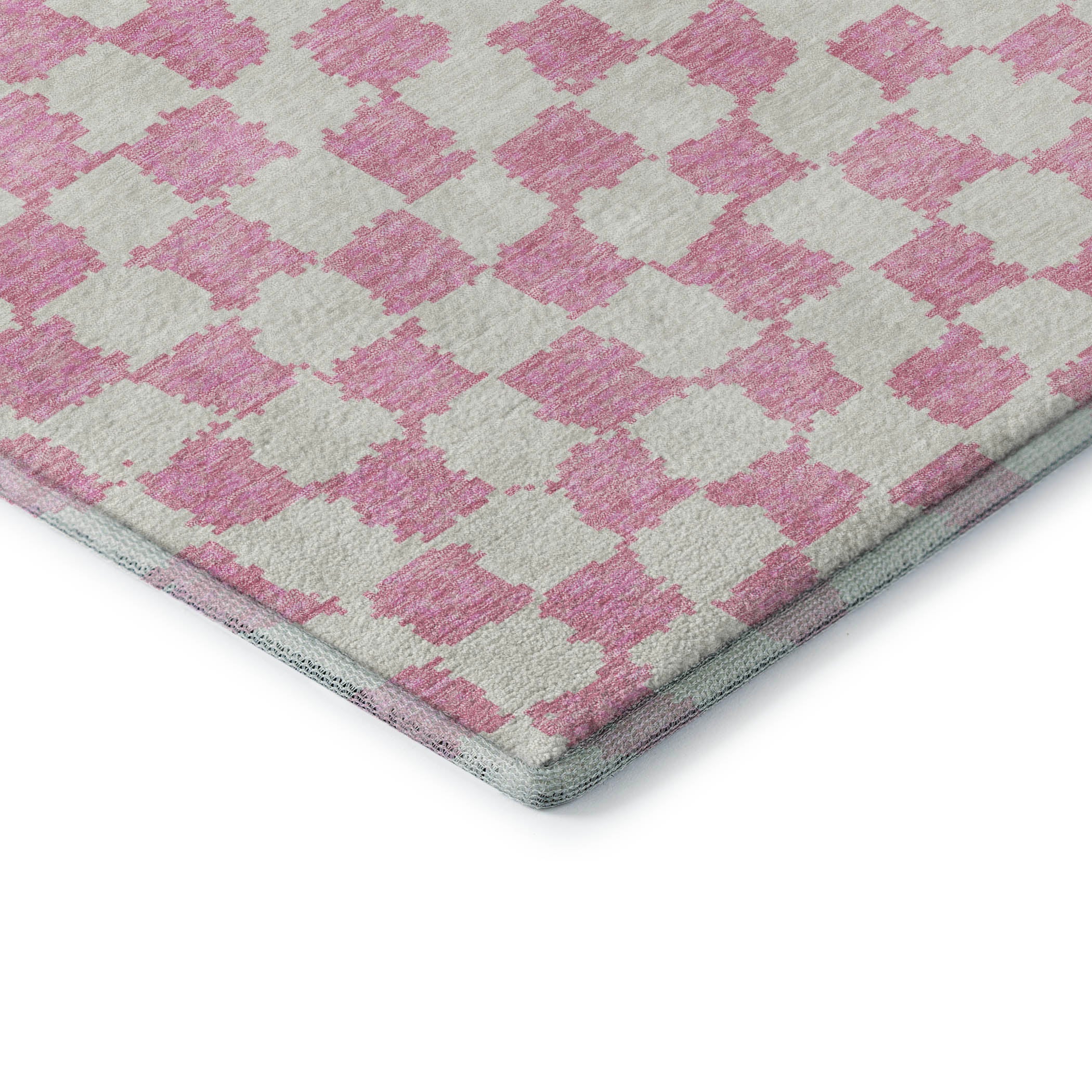 Ghent Machine Washable Transitional Pink Rug 1'8" x 2'6" #shape_Rectangle