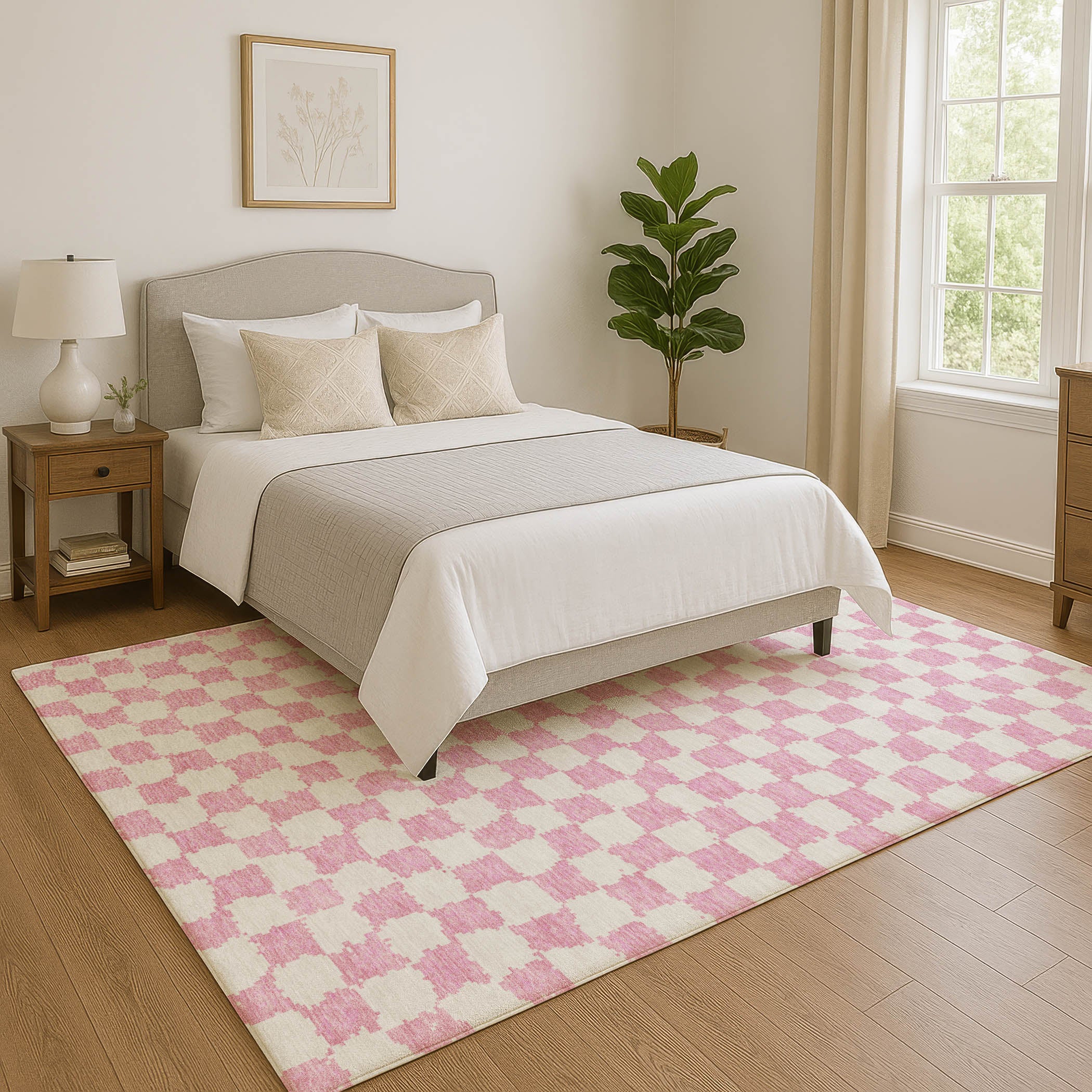 Ghent Machine Washable Transitional Pink Rug 2'6" x 3'10" #shape_Rectangle
