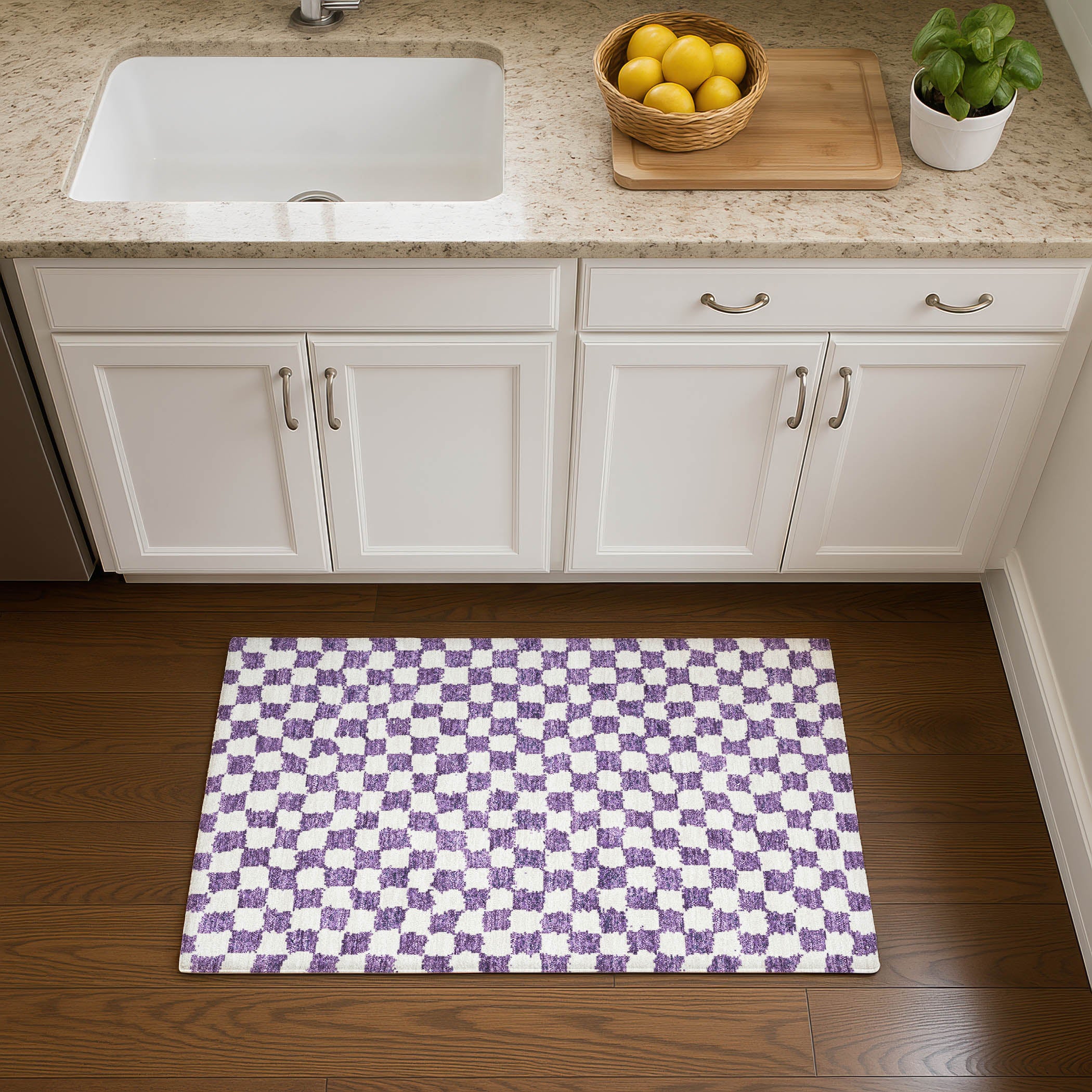 Ghent Machine Washable Transitional Purple Rug 1'8" x 2'6" #shape_Rectangle