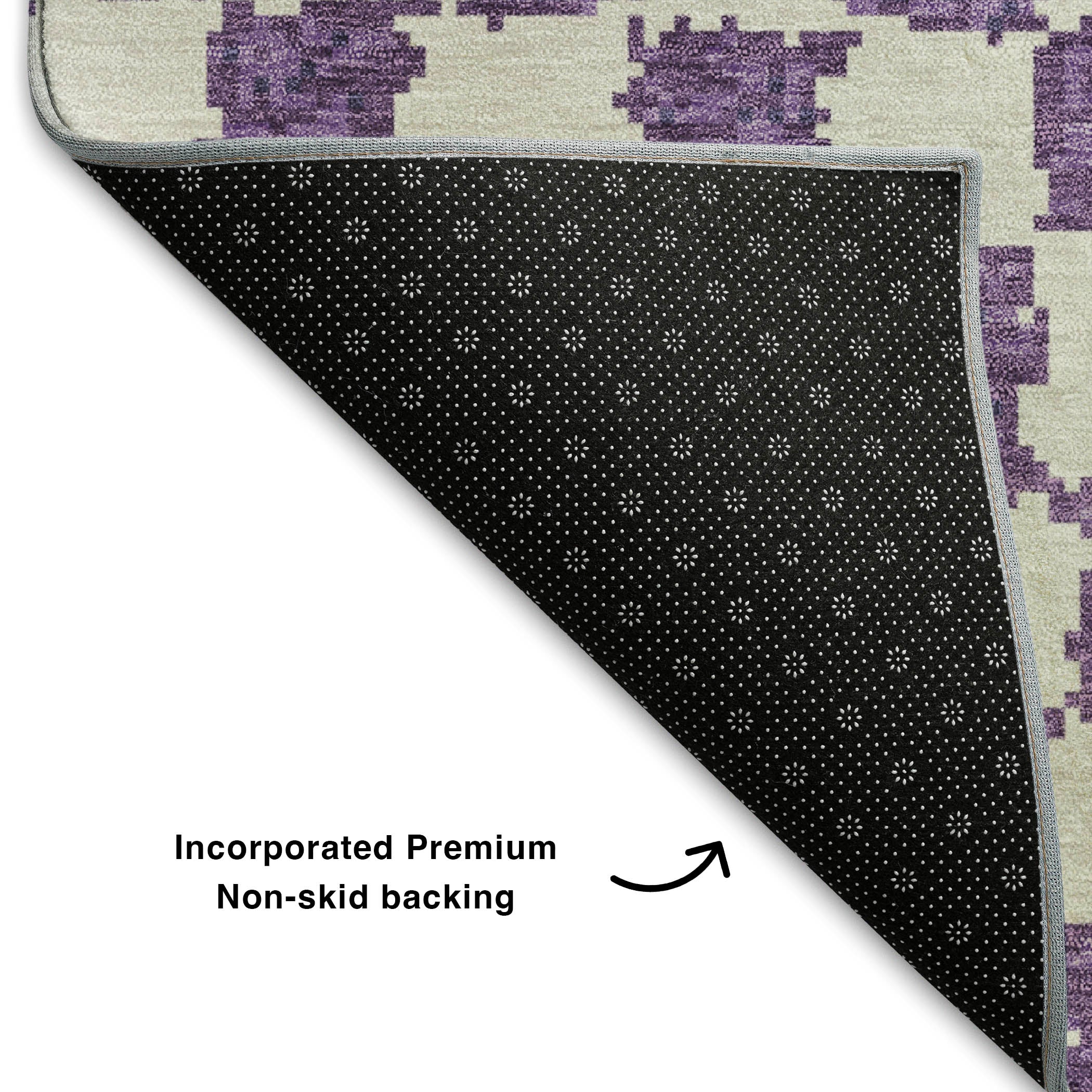 Ghent Machine Washable Transitional Purple Rug 1'8" x 2'6" #shape_Rectangle