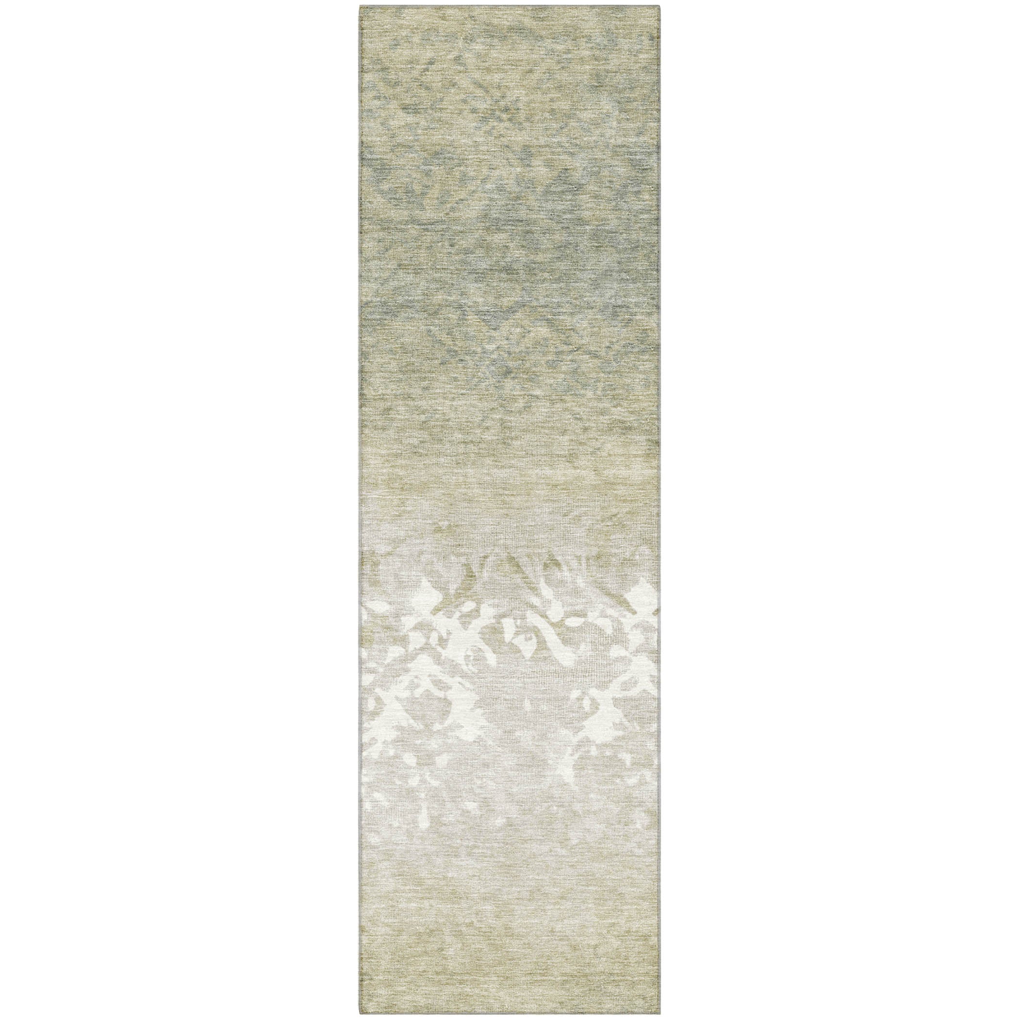 Porto Machine Washable Transitional Beige Brown Rug 2'3" x 7'6" #shape_Runner
