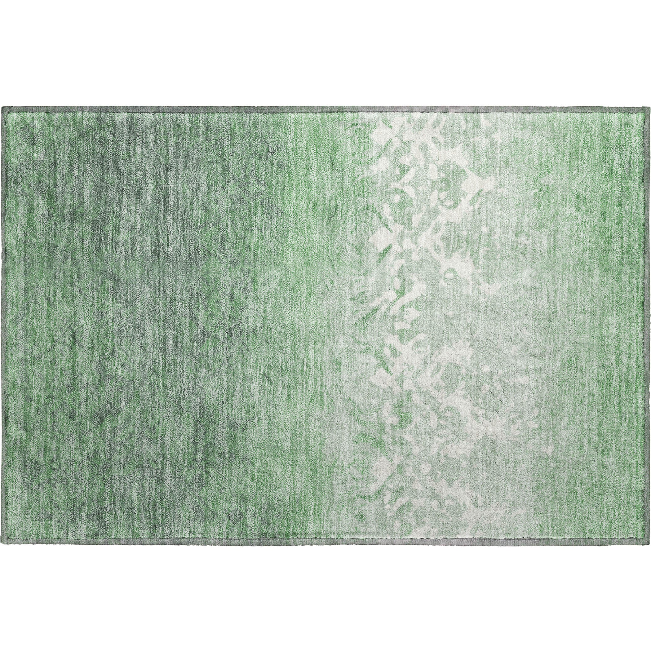 Porto Machine Washable Transitional Green Rug 1'8" x 2'6" #shape_Rectangle