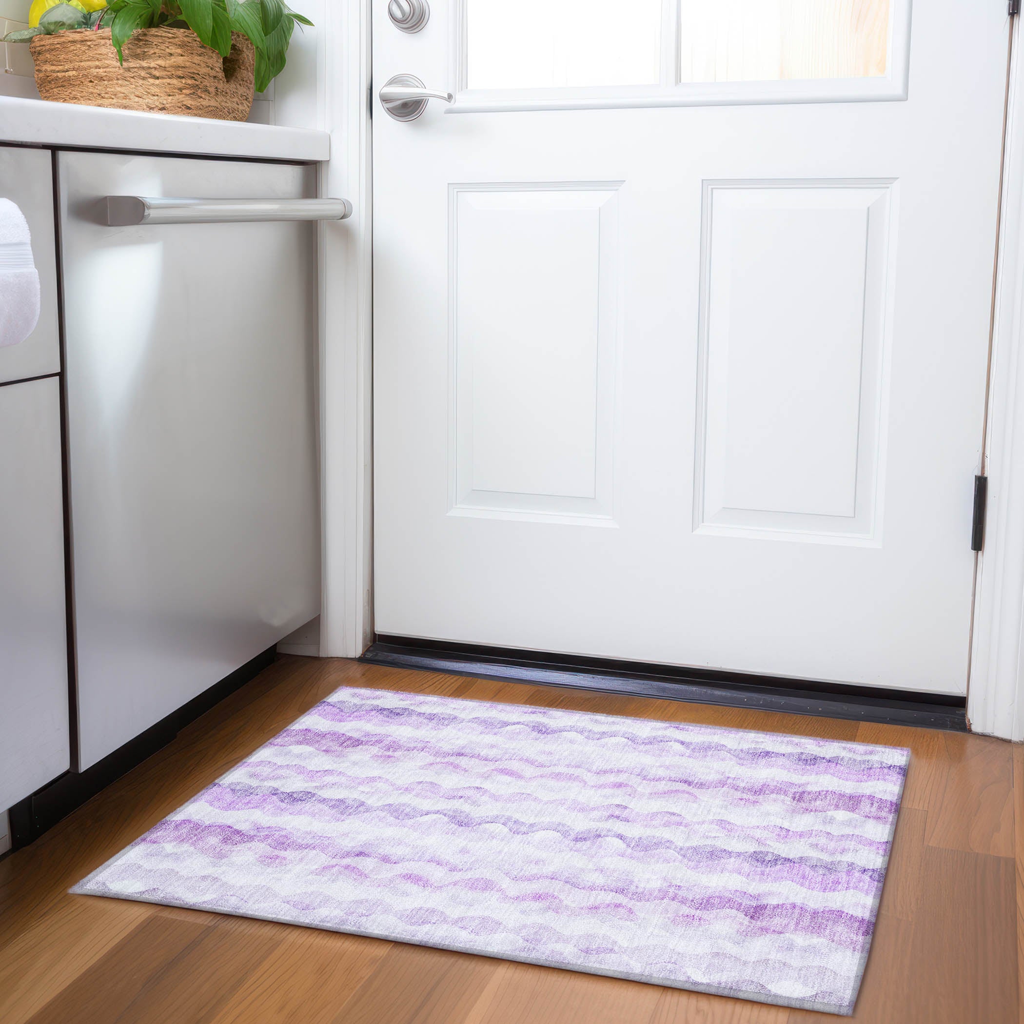 Reykjavik Machine Washable Coastal Purple Rug 1'8" x 2'6" #shape_Rectangle