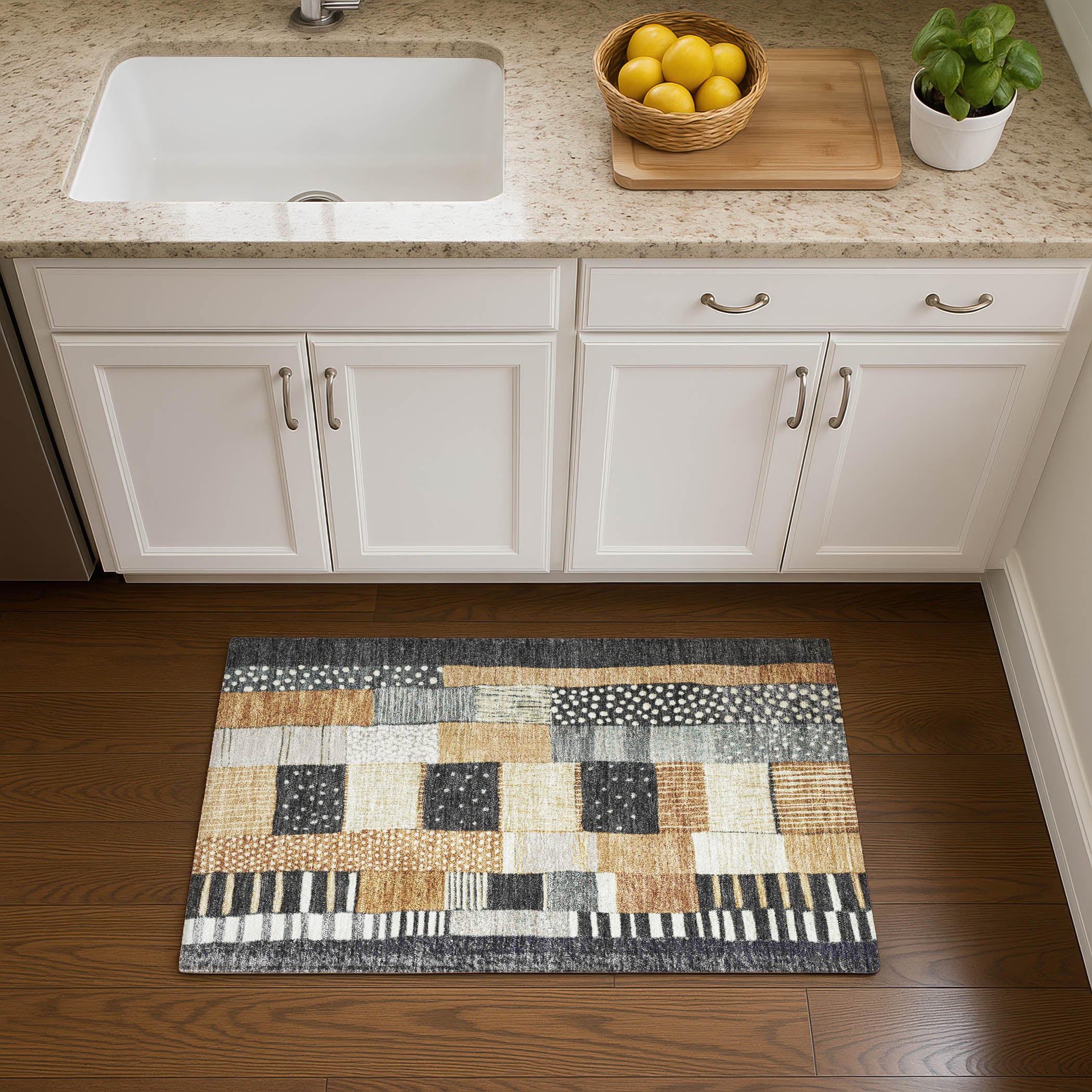 Bergen Machine Washable Transitional Black Rug 1'8" x 2'6" #shape_Rectangle
