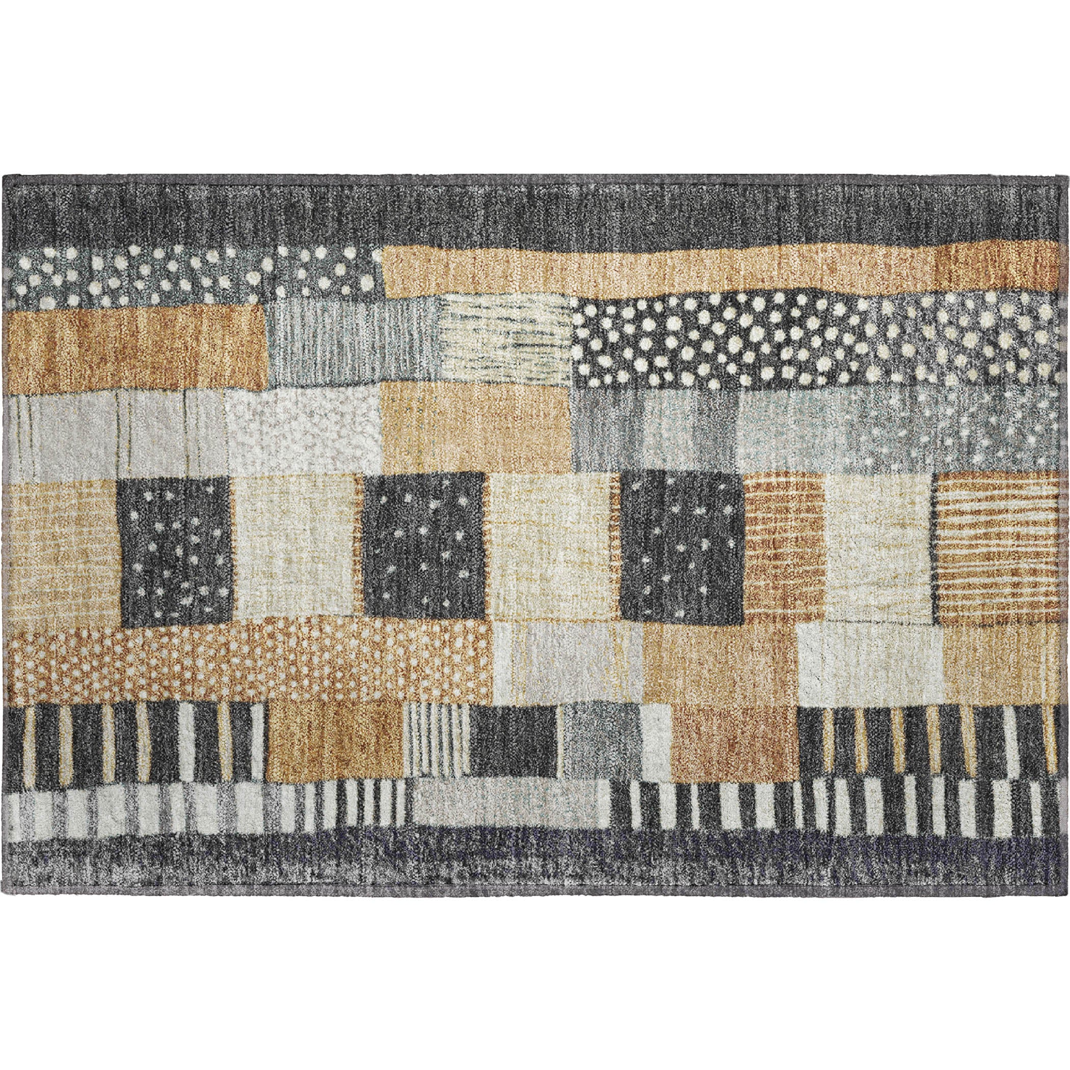 Bergen Machine Washable Transitional Black Rug 1'8" x 2'6" #shape_Rectangle
