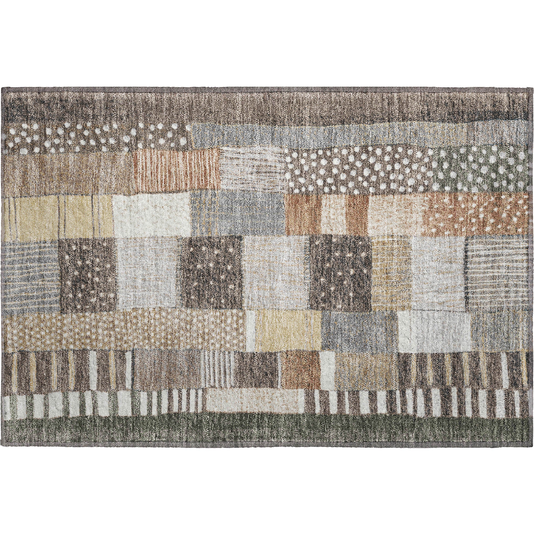 Bergen Machine Washable Transitional Brown Rug 1'8" x 2'6" #shape_Rectangle
