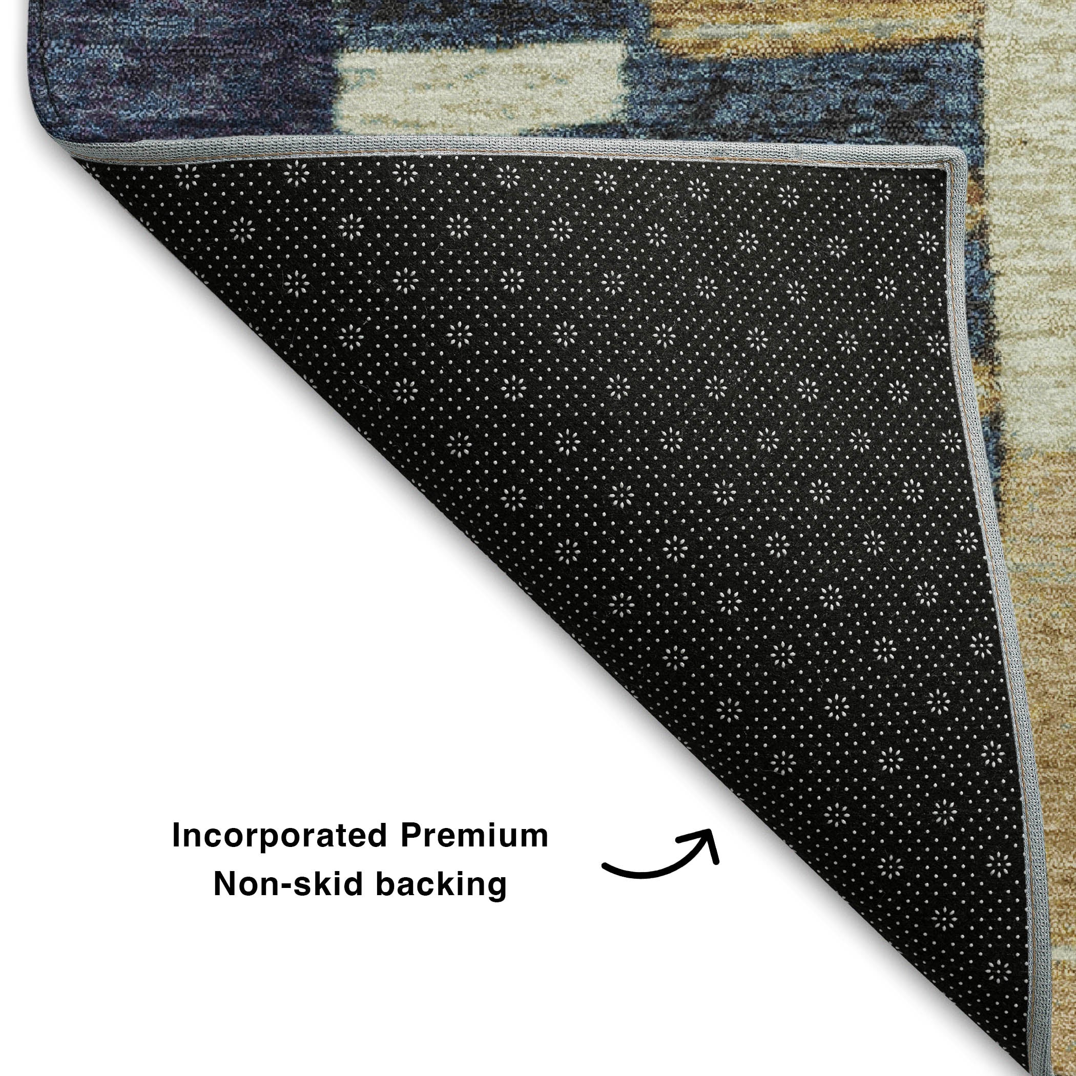 Bergen Machine Washable Transitional Navy Blue Rug 1'8" x 2'6" #shape_Rectangle