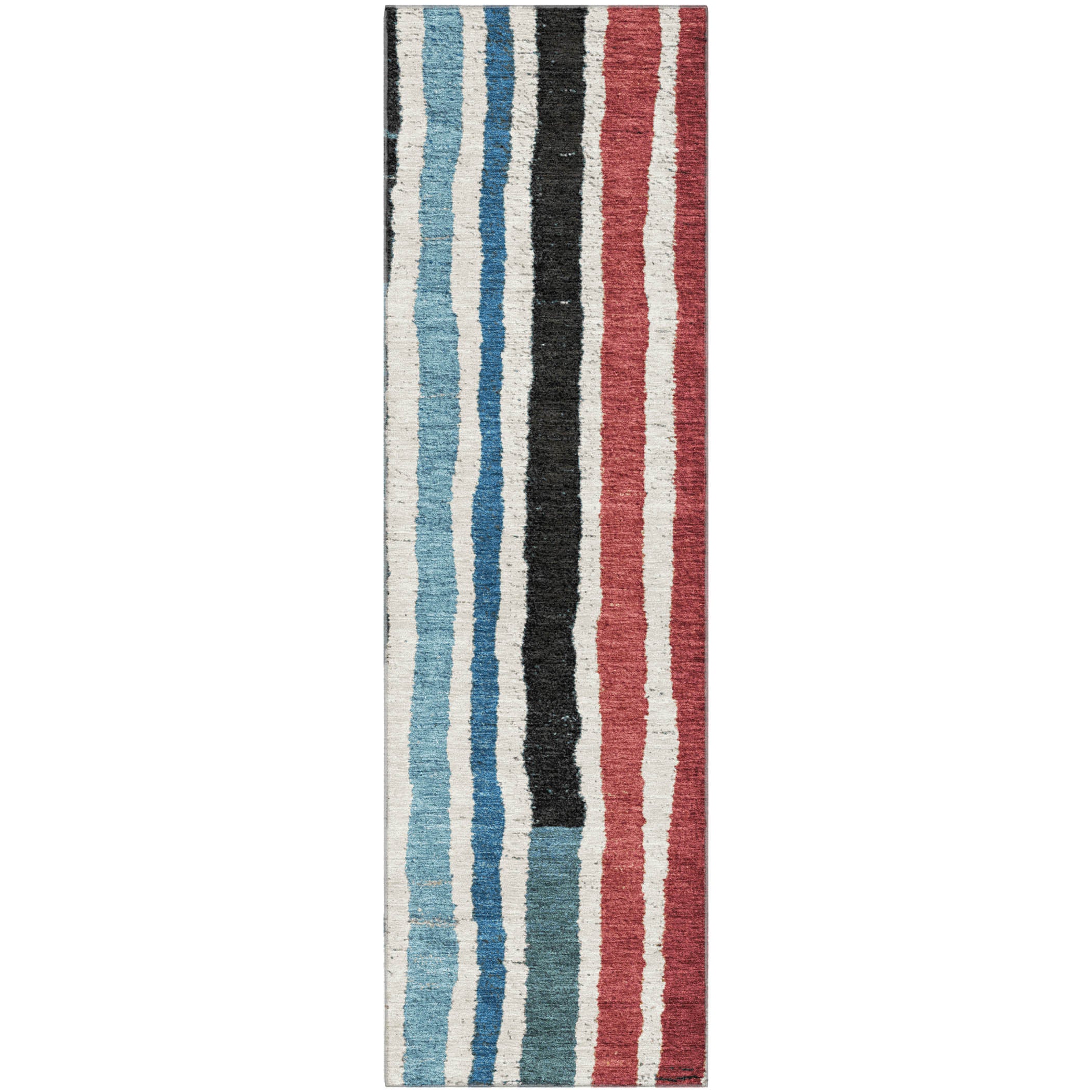 Kotor Machine Washable Transitional Black Rug 2'3" x 7'6" #shape_Runner