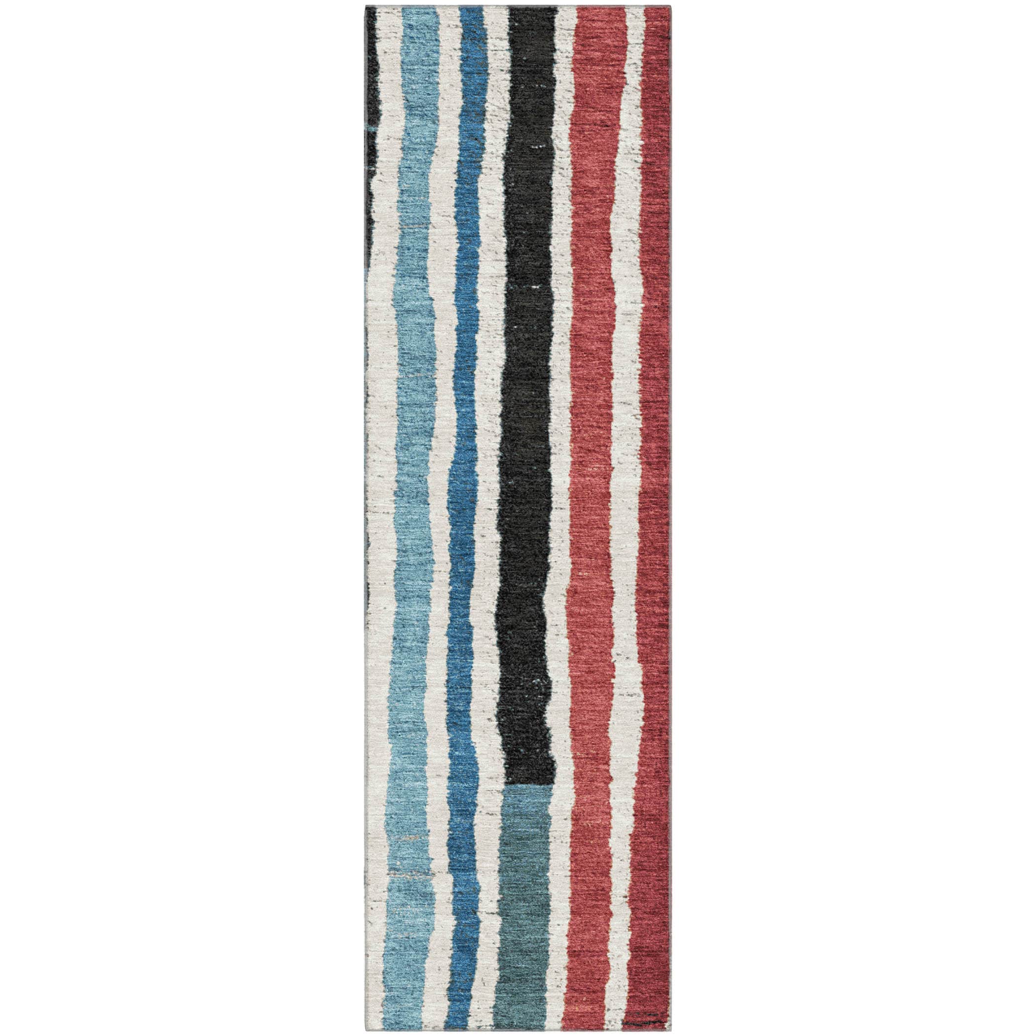 Kotor Machine Washable Transitional Black Rug 2'3" x 7'6" #shape_Runner