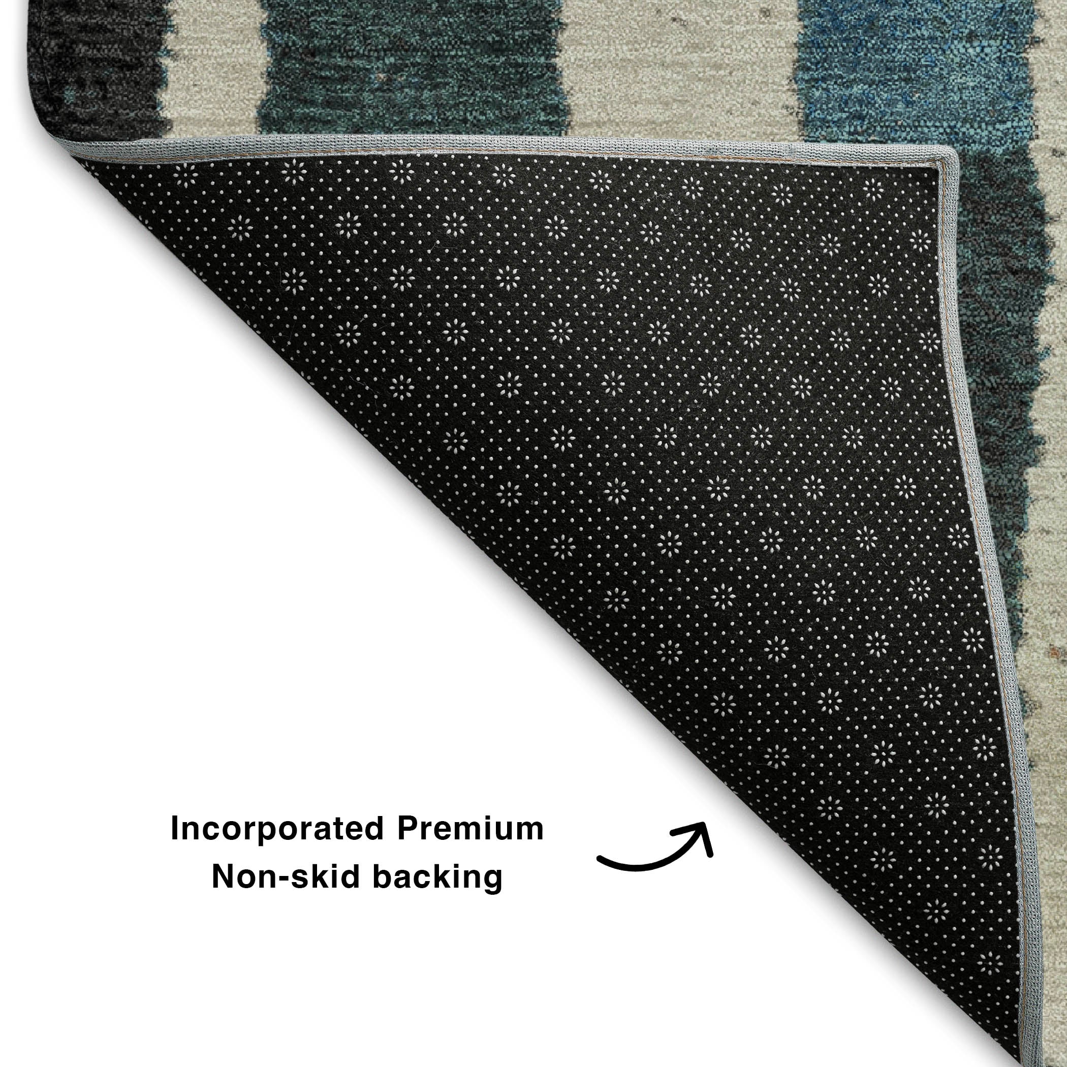 Kotor Machine Washable Transitional Black Rug 1'8" x 2'6" #shape_Rectangle